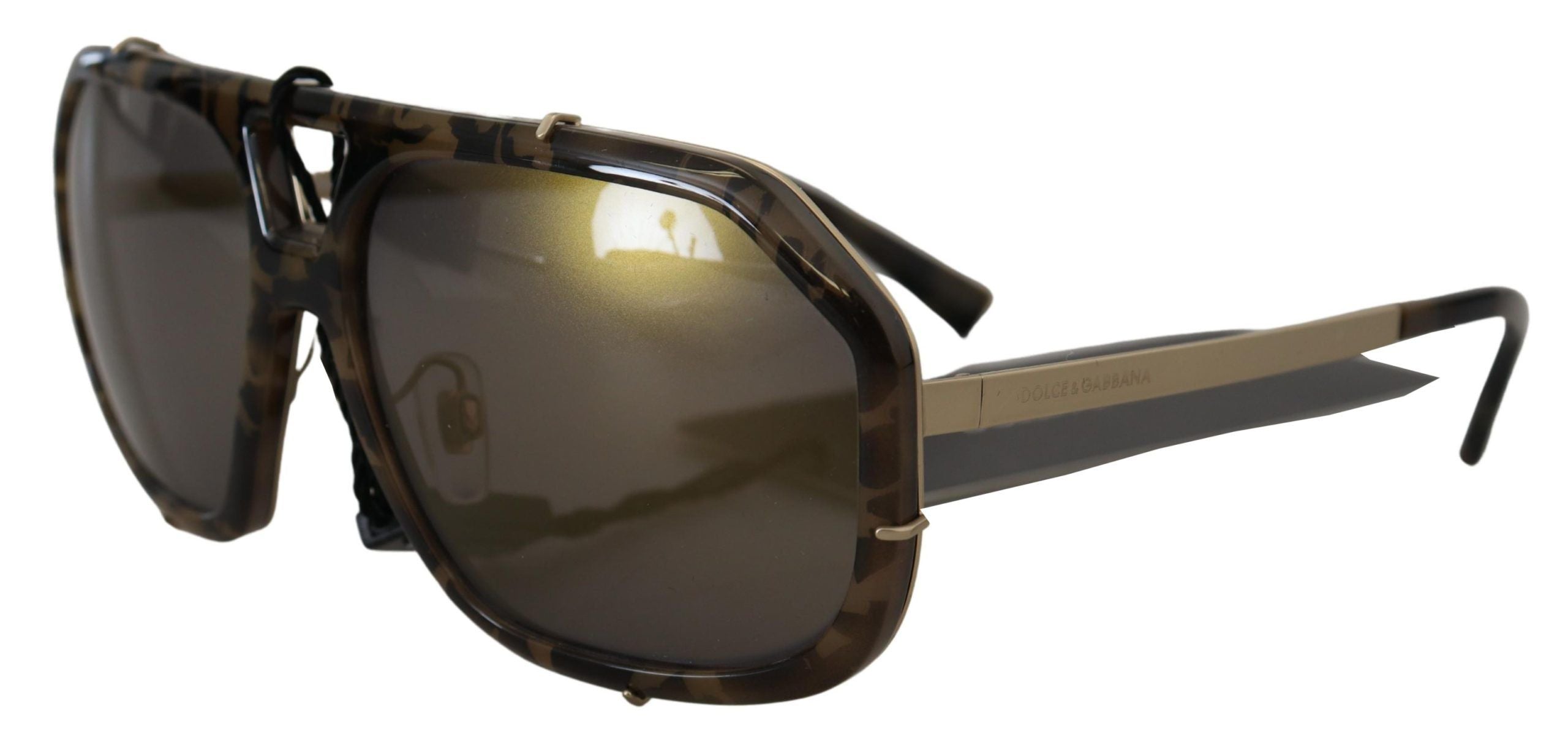 Dolce &amp; Gabbana Brown Camo Metal Matte Mirror Lens DG2167 Слънчеви очила