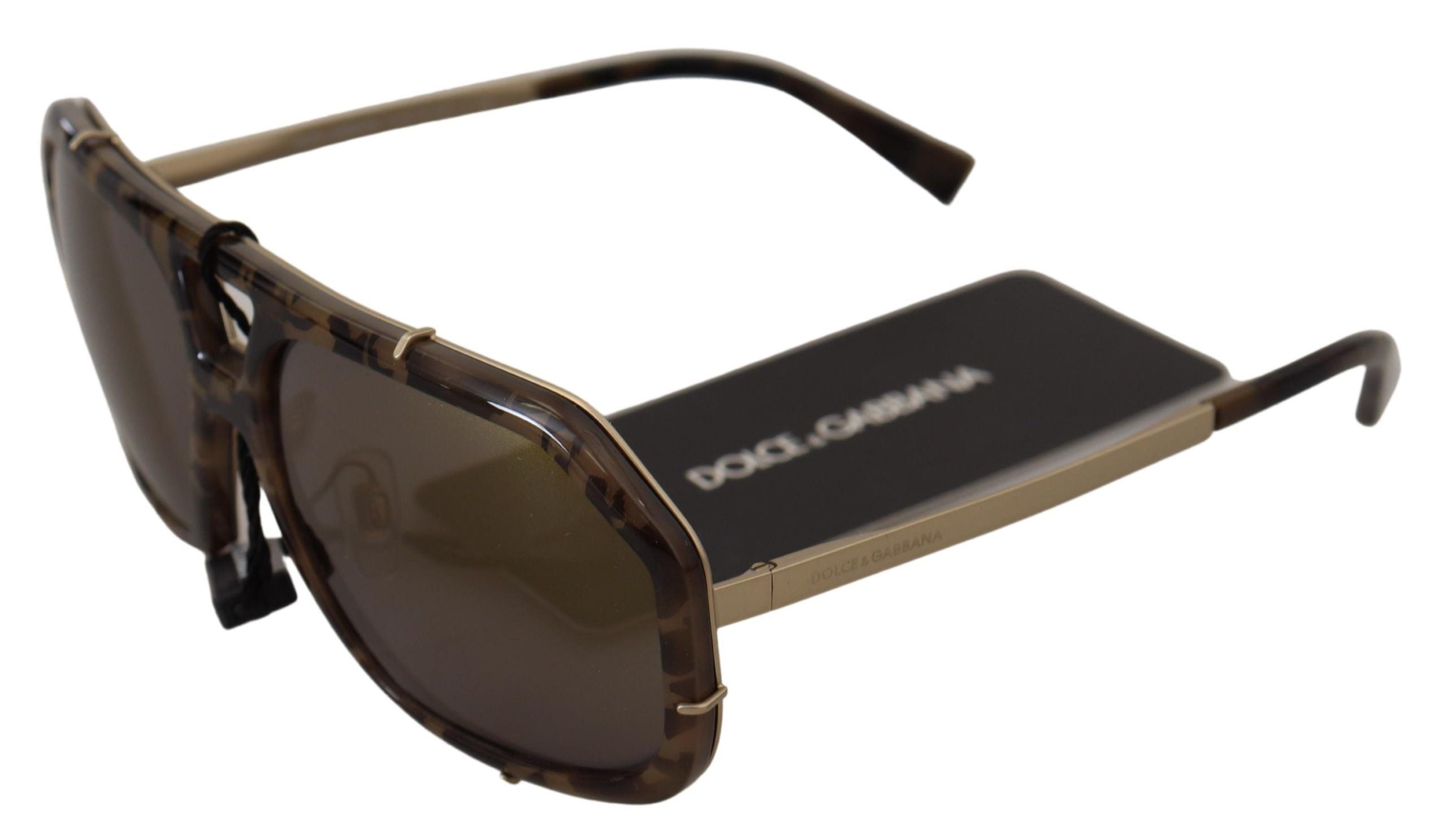 Dolce &amp; Gabbana Brown Camo Metal Matte Mirror Lens DG2167 Слънчеви очила