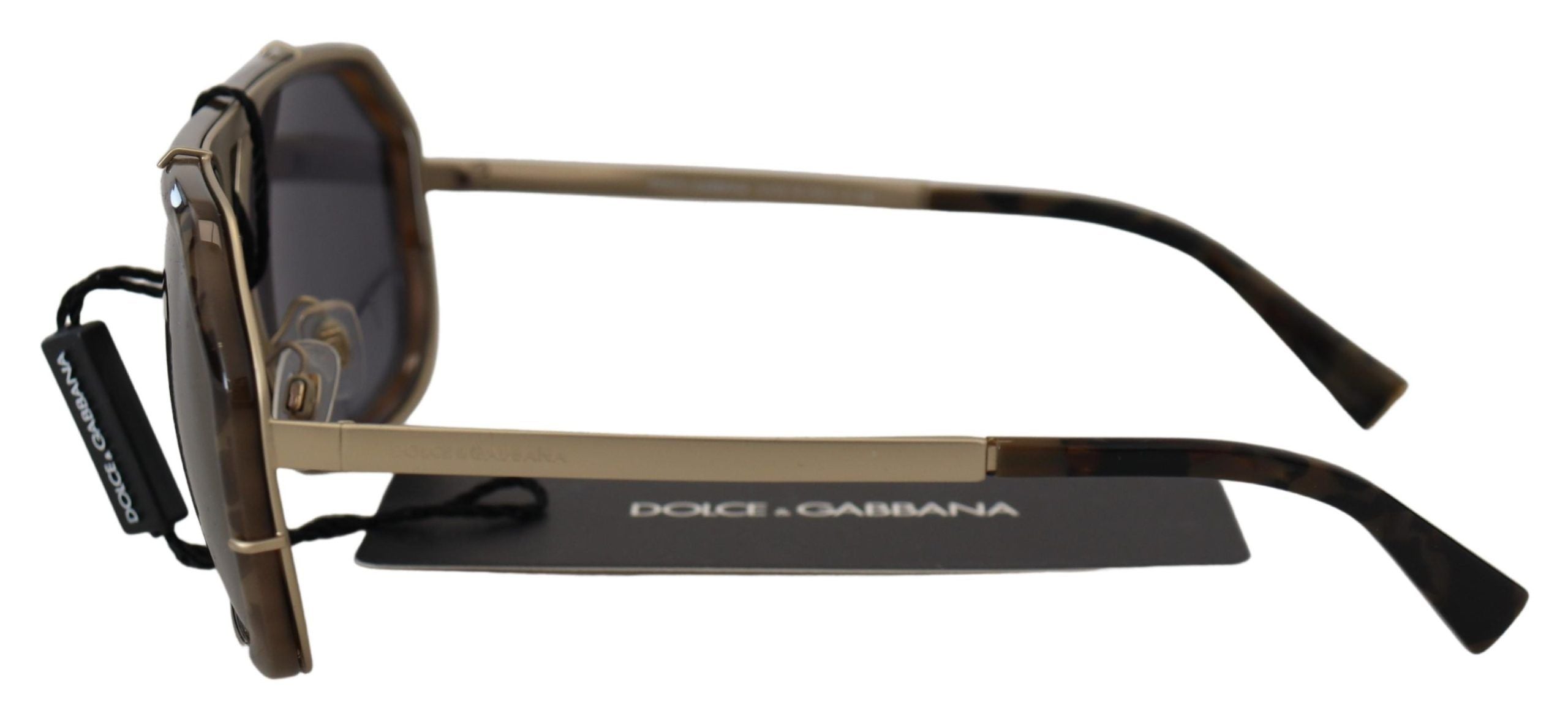 Dolce &amp; Gabbana Brown Camo Metal Matte Mirror Lens DG2167 Слънчеви очила