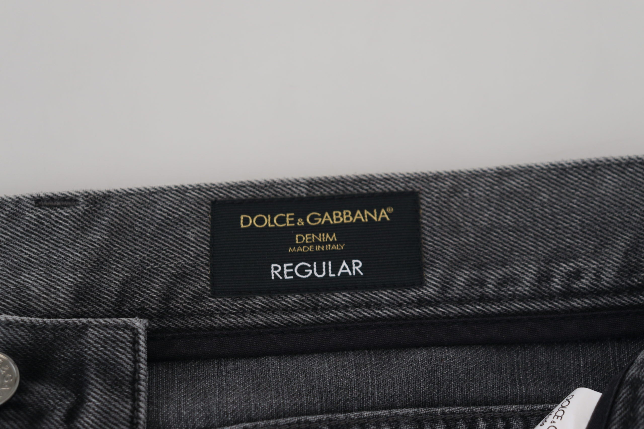 Dolce & Gabbana Elegant Grey Checkered Denim Treasure