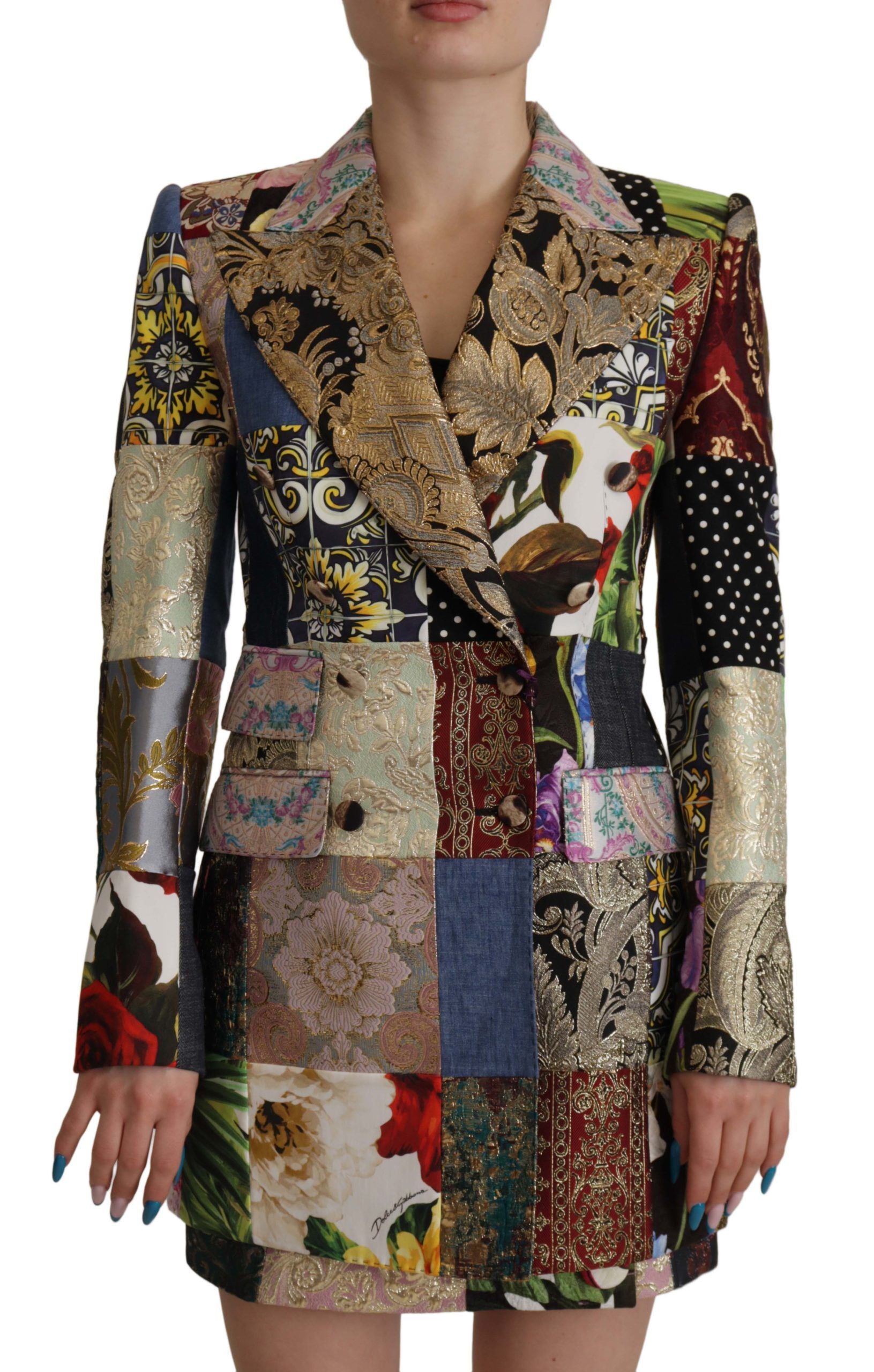 Dolce &amp; Gabbana Многоцветно двуредно жакардово сако с пачуърк