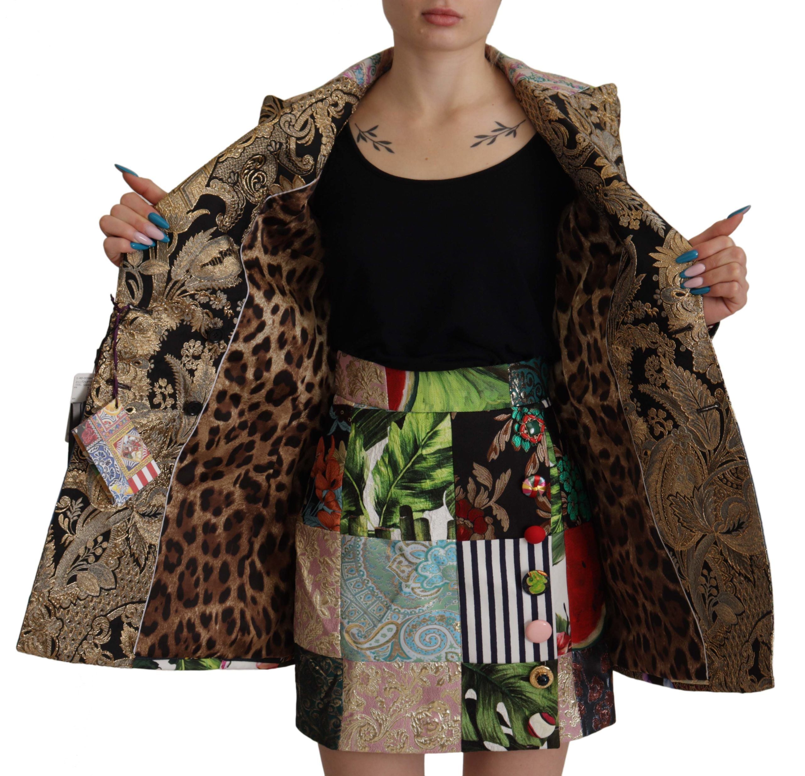 Dolce &amp; Gabbana Многоцветно двуредно жакардово сако с пачуърк