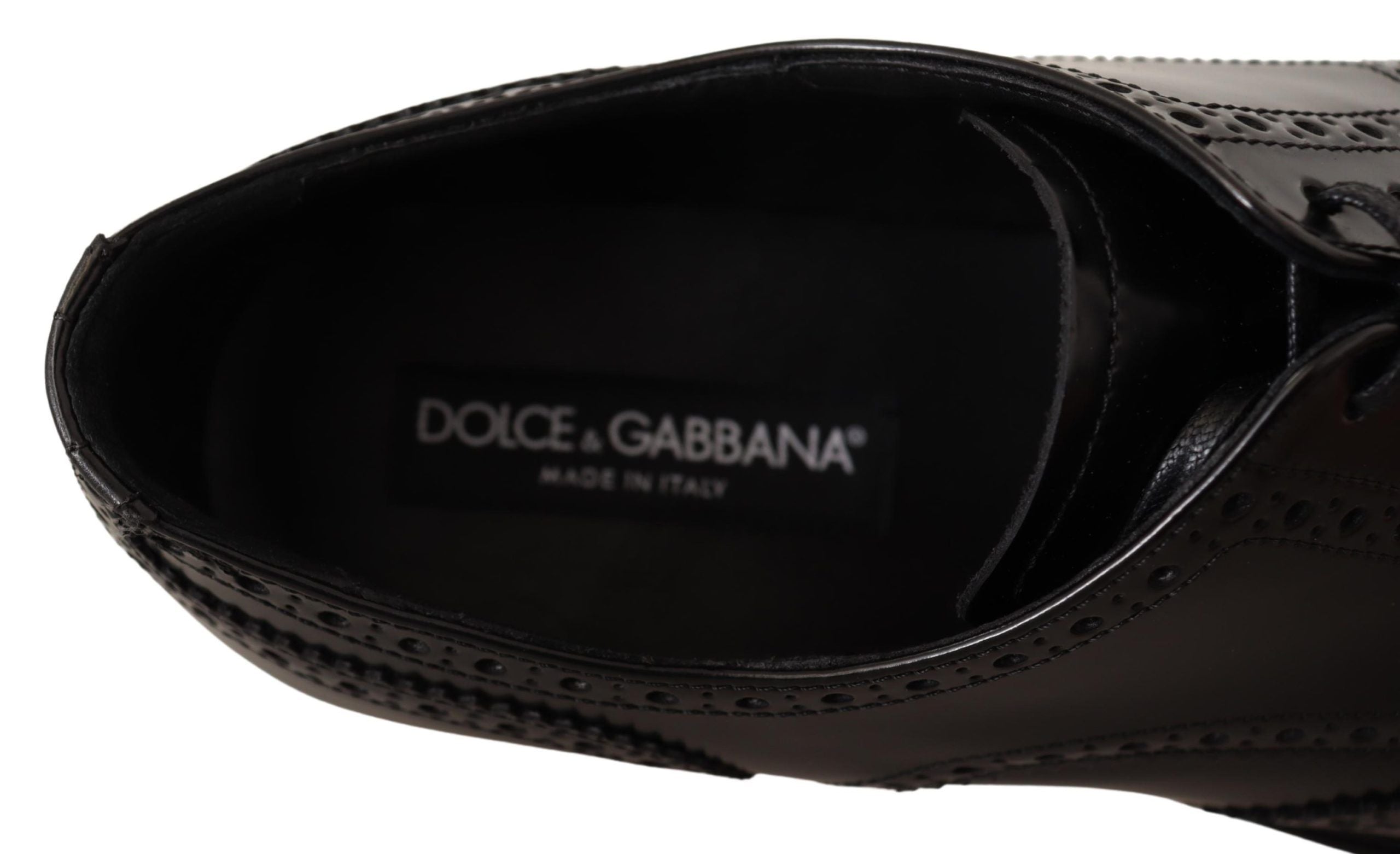 Dolce &amp; Gabbana Черни кожени официални обувки Oxford Wingtip