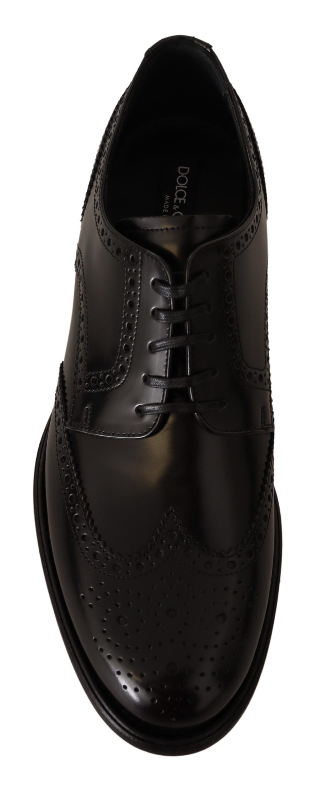 Dolce &amp; Gabbana Черни кожени официални обувки Oxford Wingtip