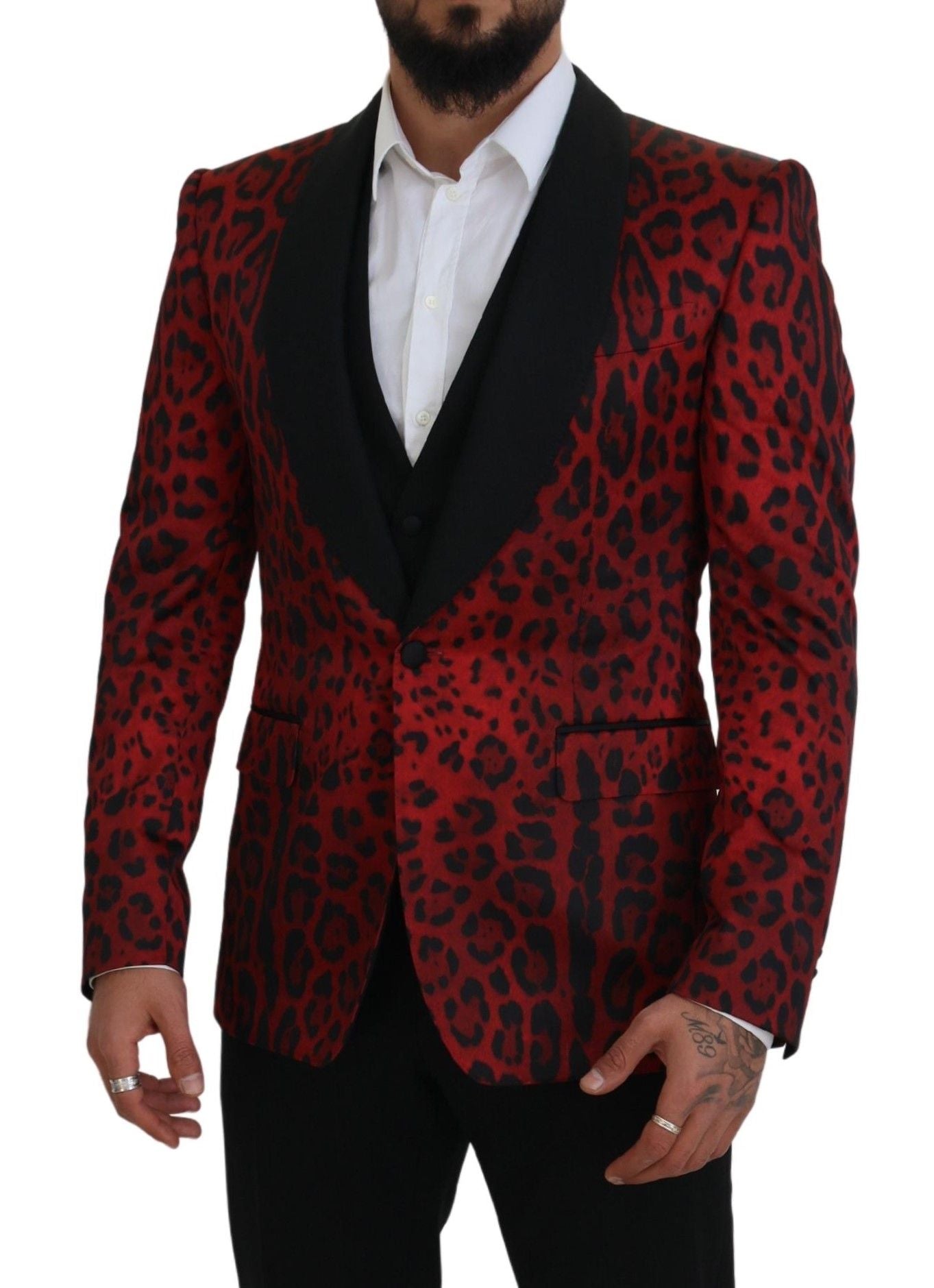 Официален комплект от 3 части Dolce &amp; Gabbana Red SICILIA Leopard