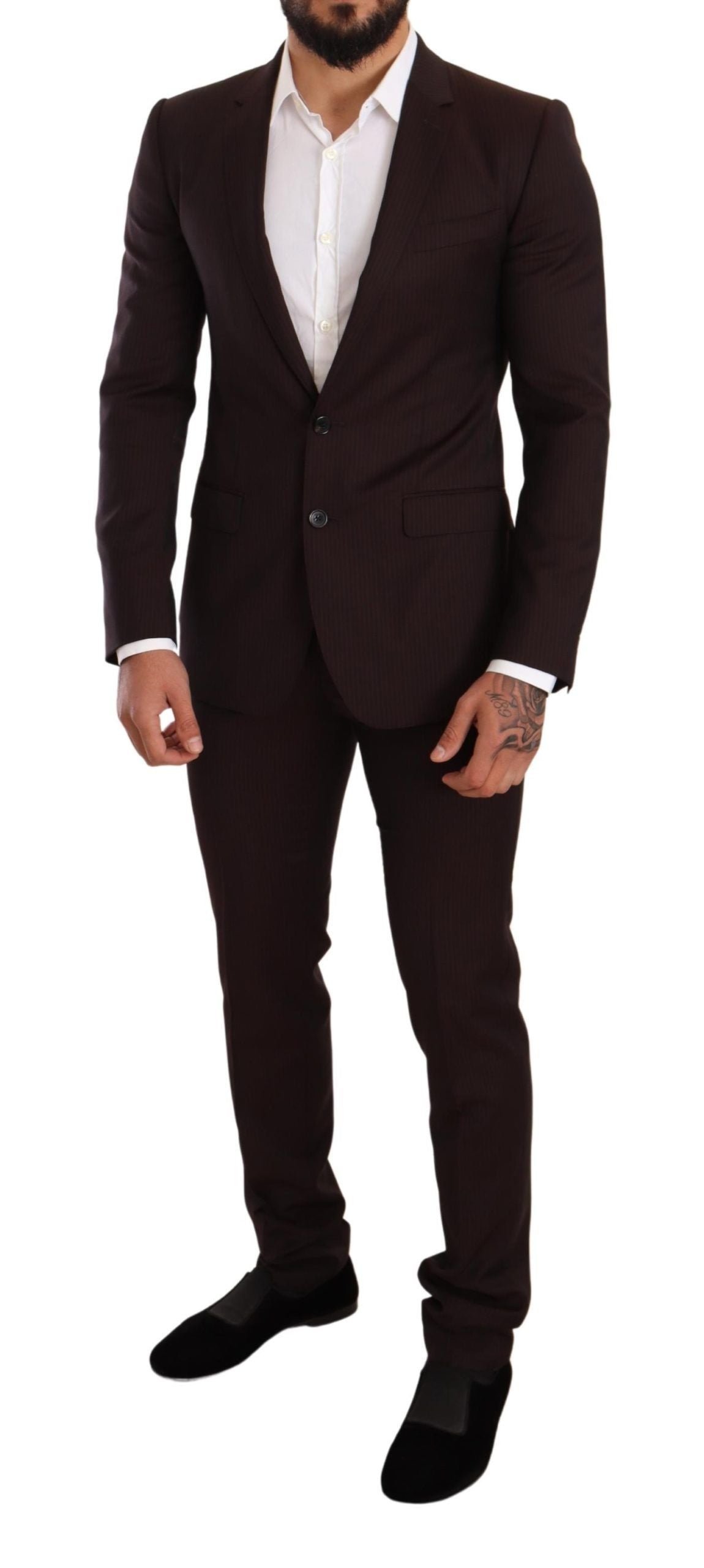 Dolce &amp; Gabbana Бордо Вълнен костюм MARTINI Slim Fit