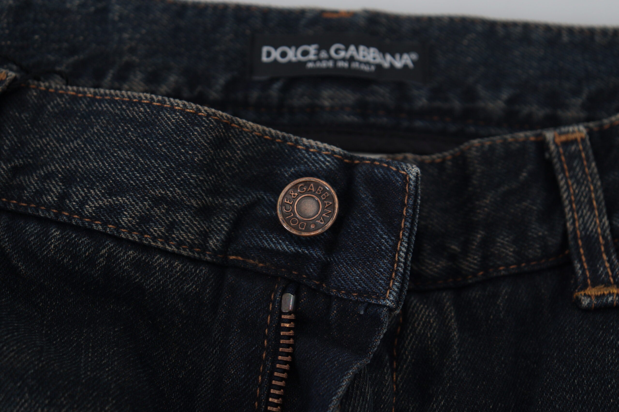 Сини памучни тесни деним дънки Dolce &amp; Gabbana