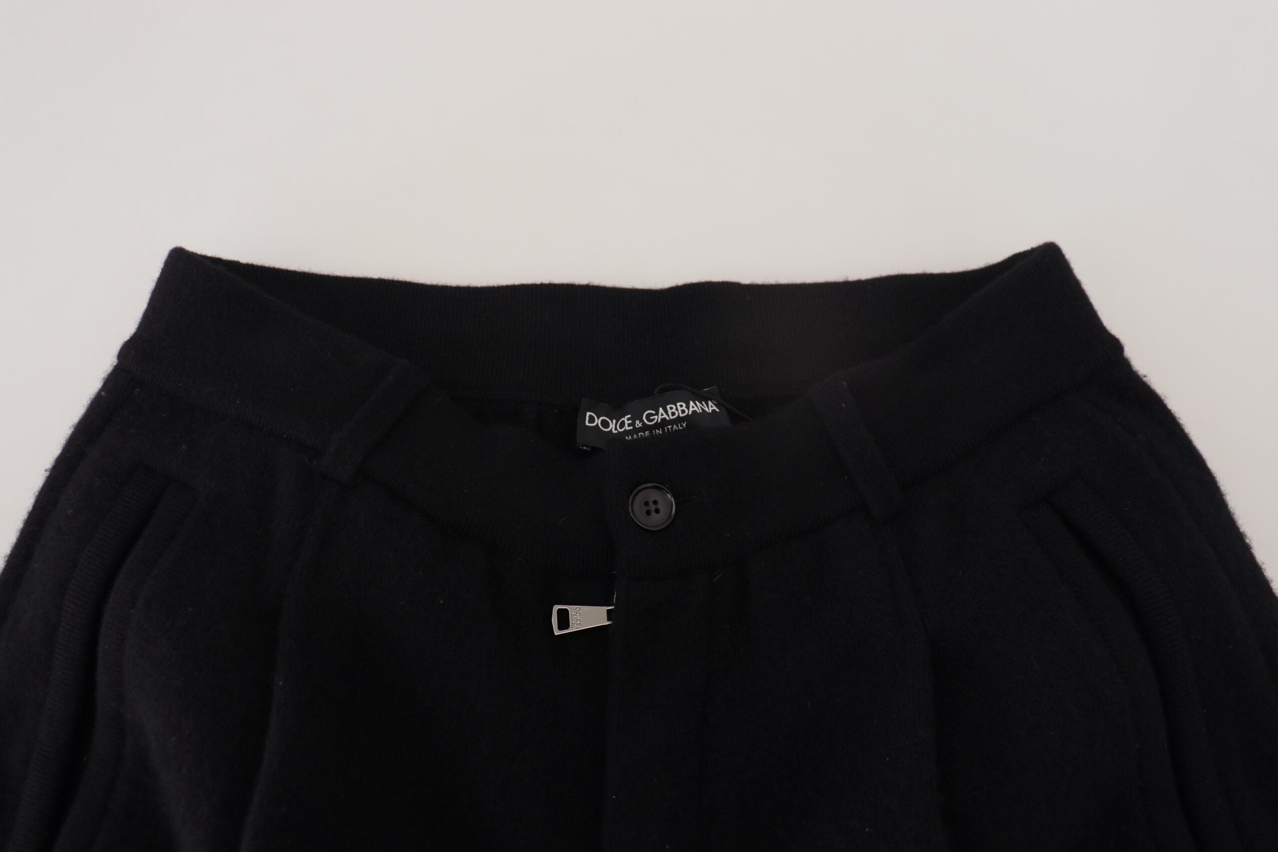 Dolce & Gabbana Elegant Black Tapered Wool Trousers