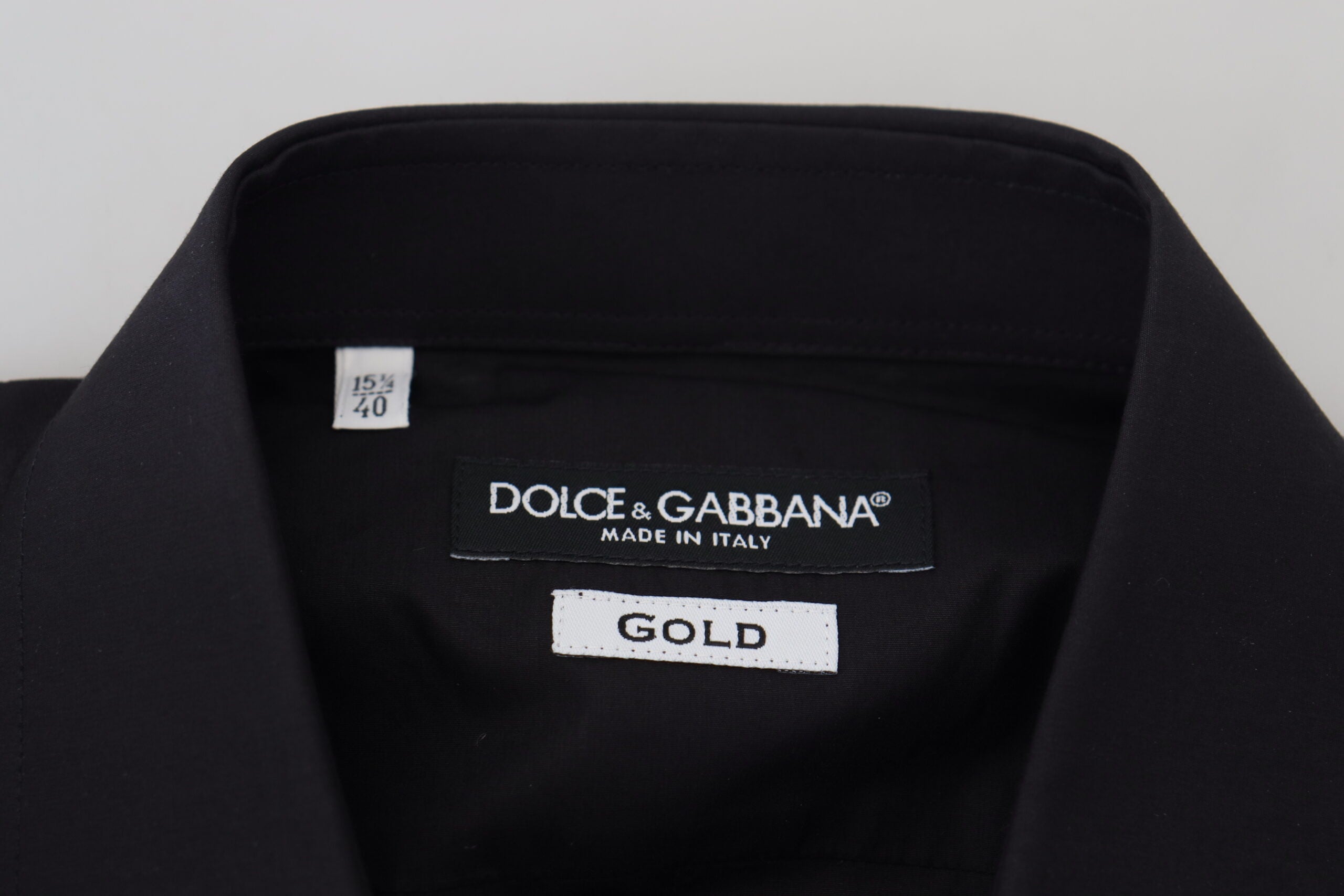 Dolce &amp; Gabbana черна мъжка риза с флорални бродерии с дълги ръкави GOLD