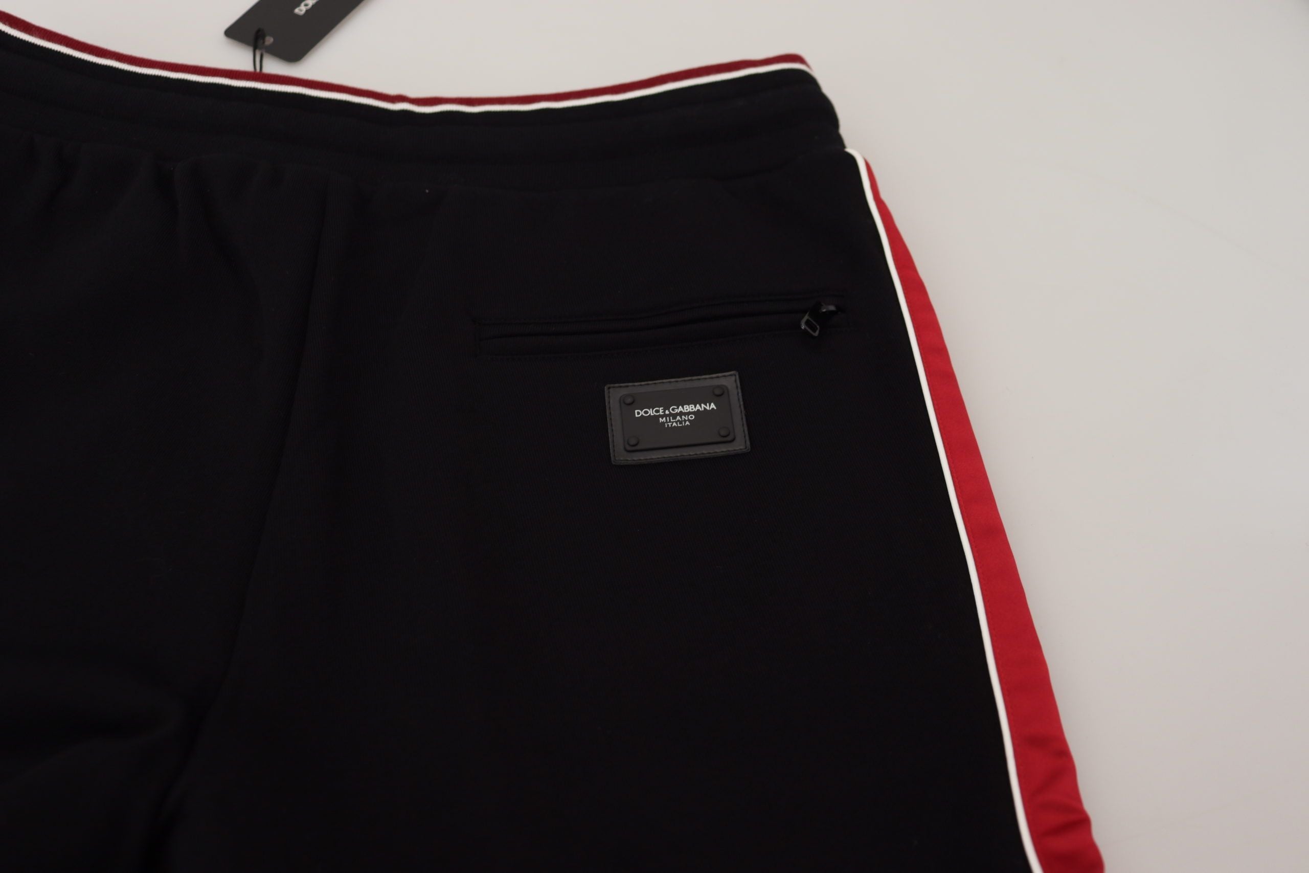 Dolce &amp; Gabbana Черно памучно лого Спортни панталони Панталони за джогинг