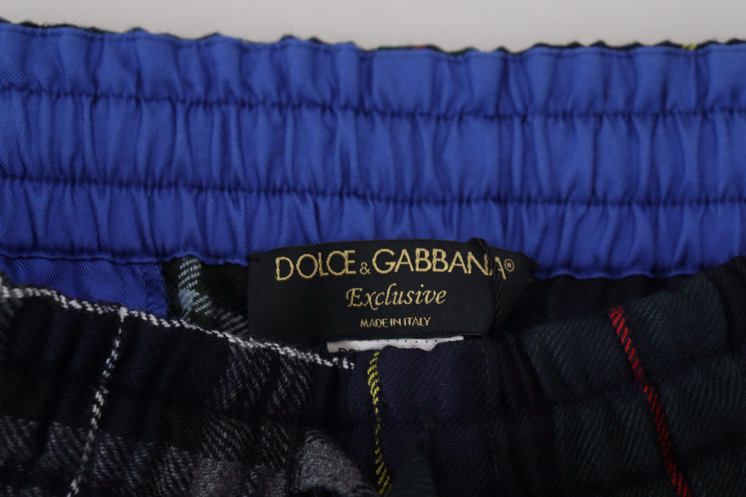 Dolce &amp; Gabbana Многоцветни карирани вълнени мъжки панталони Jogger
