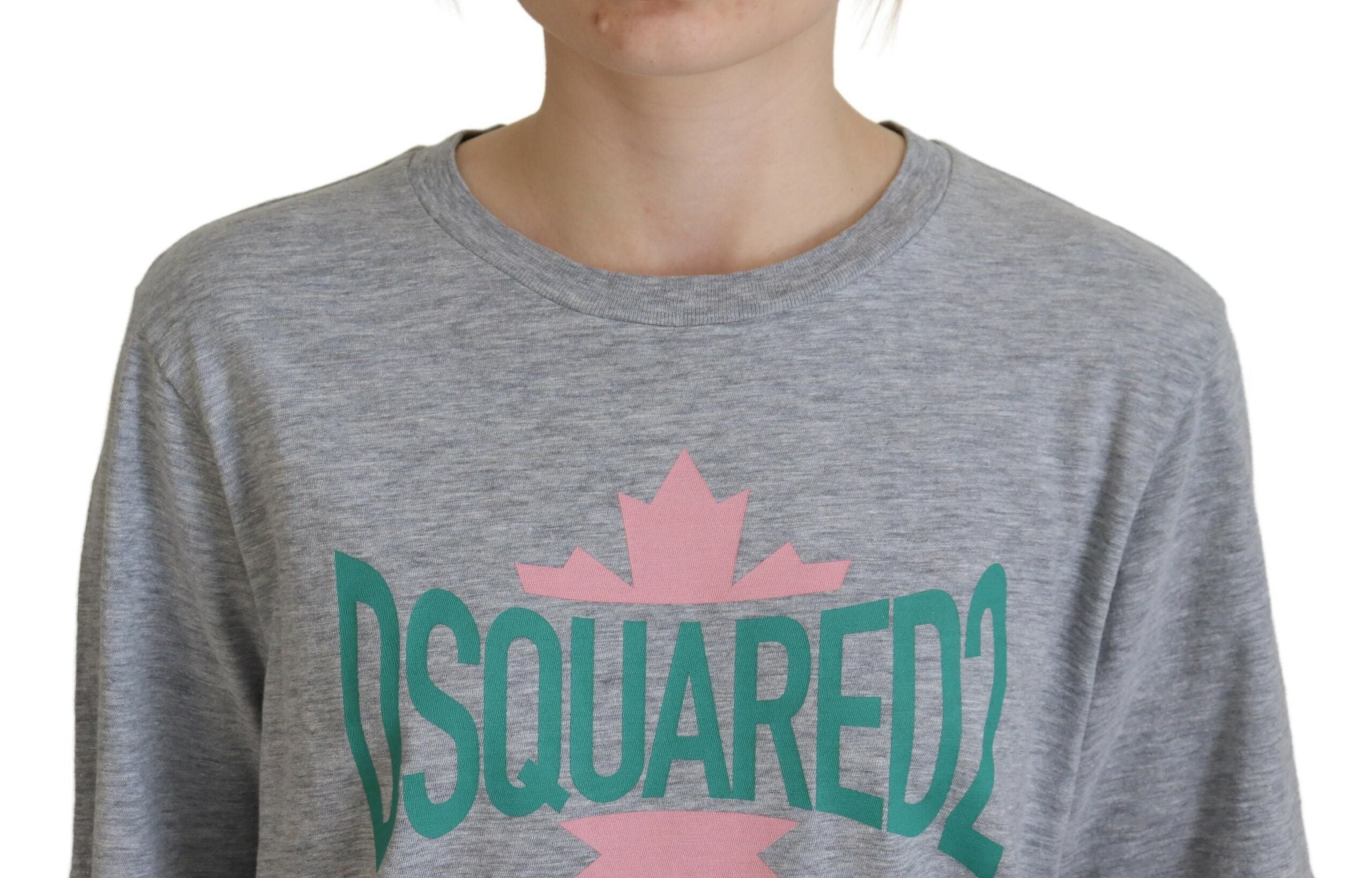Dsquared² Gray Logo Cotton Crewneck Short Sleeve Tee T-shirt