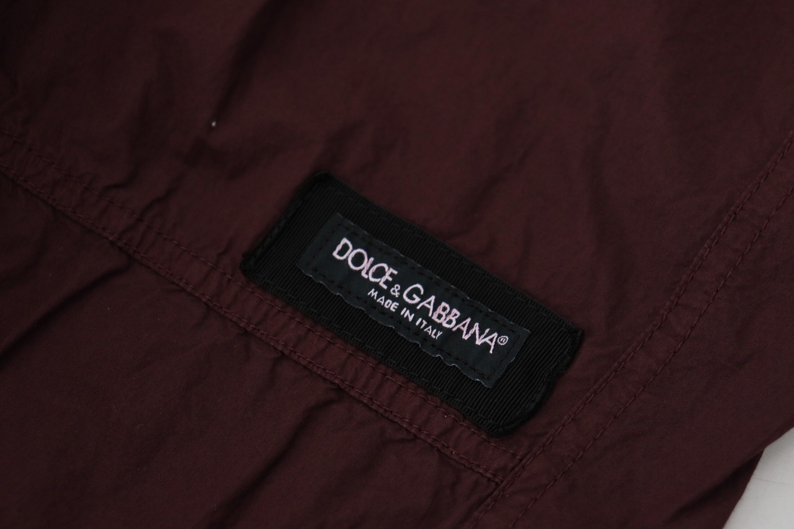 Dolce &amp; Gabbana Bordeaux Cotton Cargo Jogger Sweatpants Панталони
