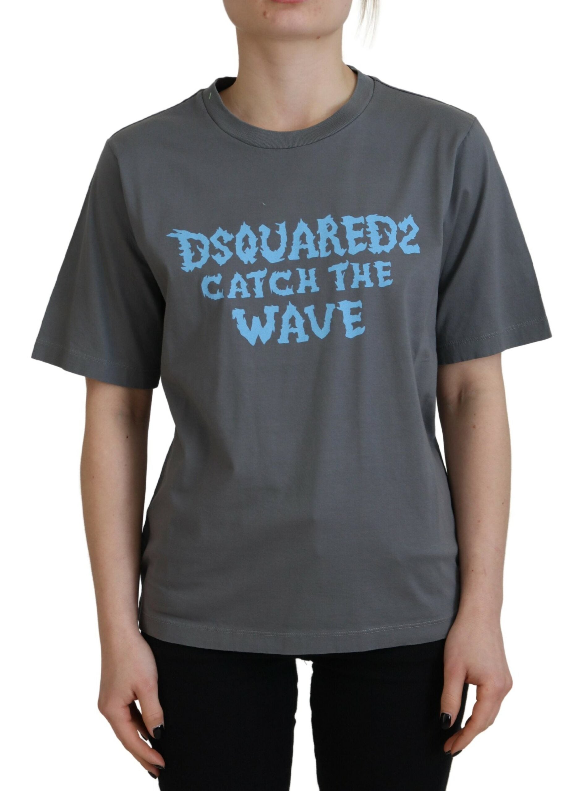 Dsquared² Gray Logo Cotton Crewneck Short Sleeve Tee T-shirt