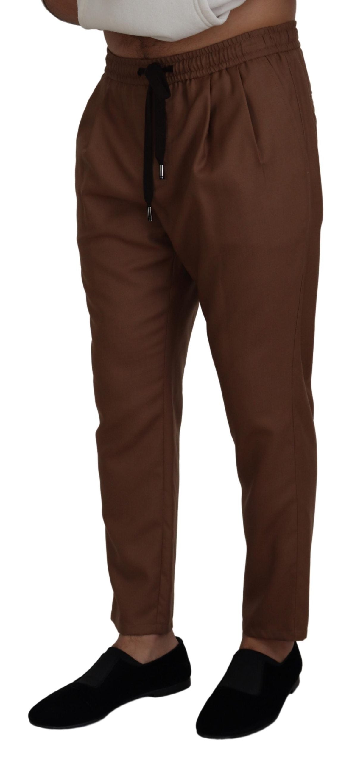Dolce & Gabbana Chic Brown Cashmere-Silk Jogger Pants