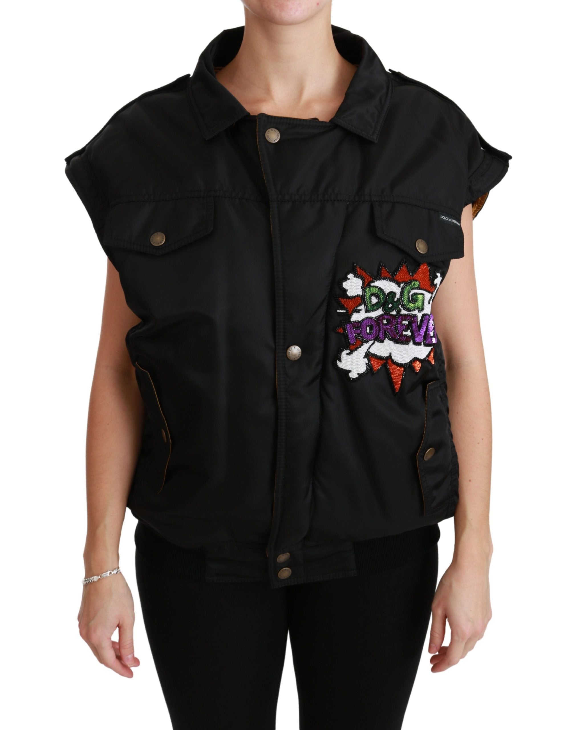 Dolce &amp; Gabbana Black Queen Crown Bomber яке с пайети