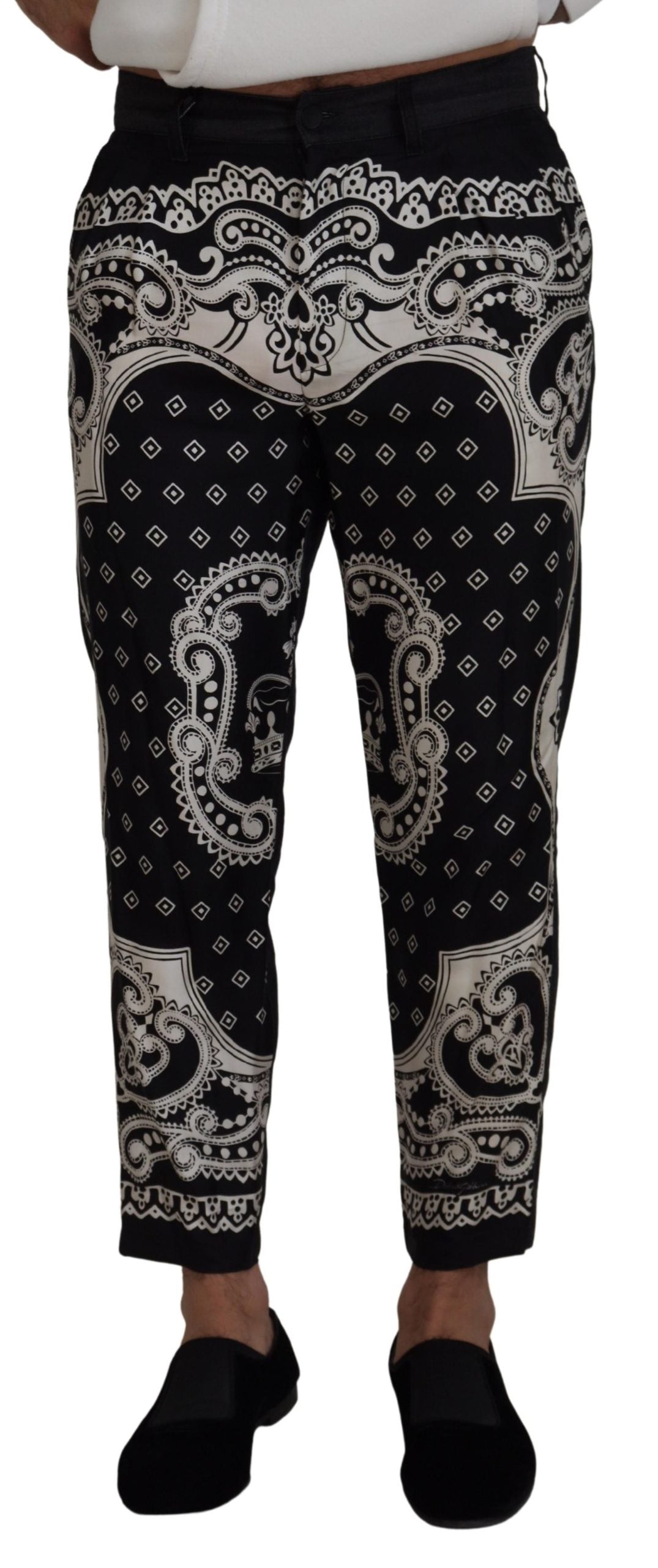 Dolce & Gabbana Elegant Bandana Print Silk-Cotton Pants
