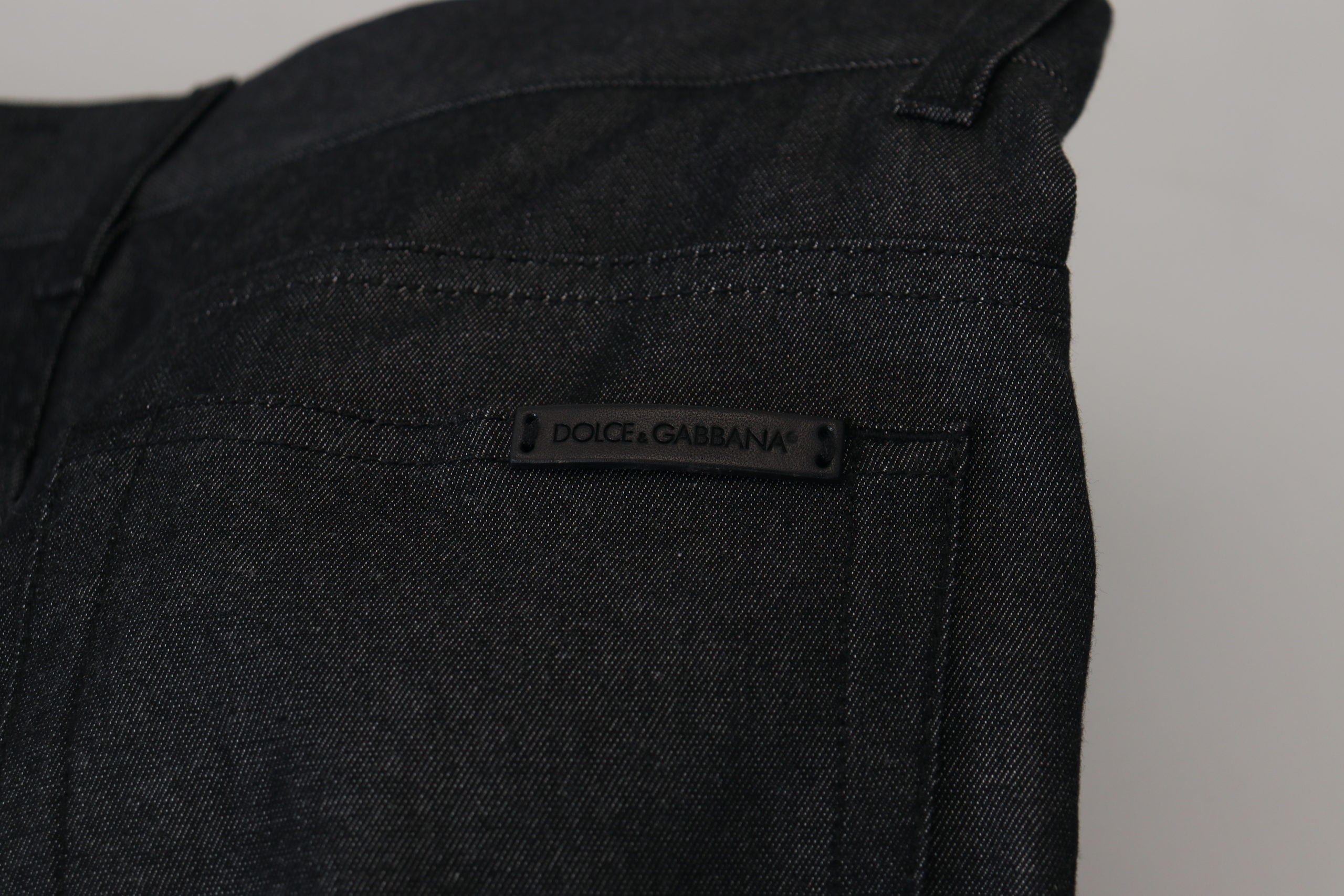 Черен копринен панталон с принт на бандана Dolce &amp; Gabbana