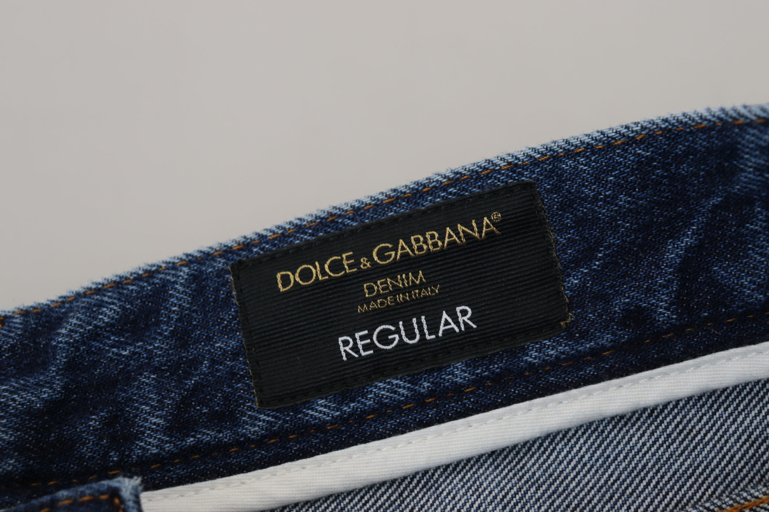 Dolce &amp; Gabbana Сини памучни окъсани мъжки дънки от деним