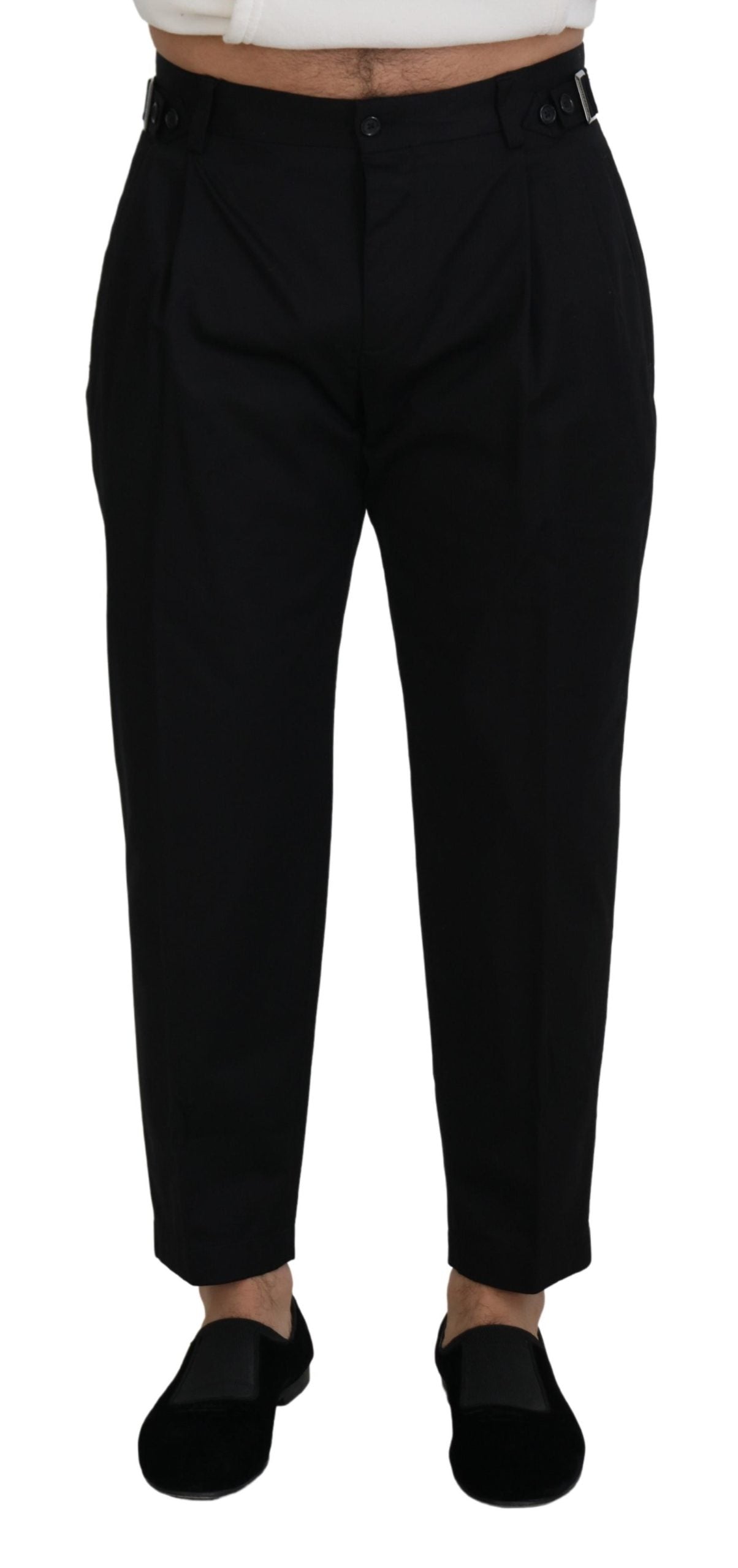 Официален панталон Dolce &amp; Gabbana от черен памук чино