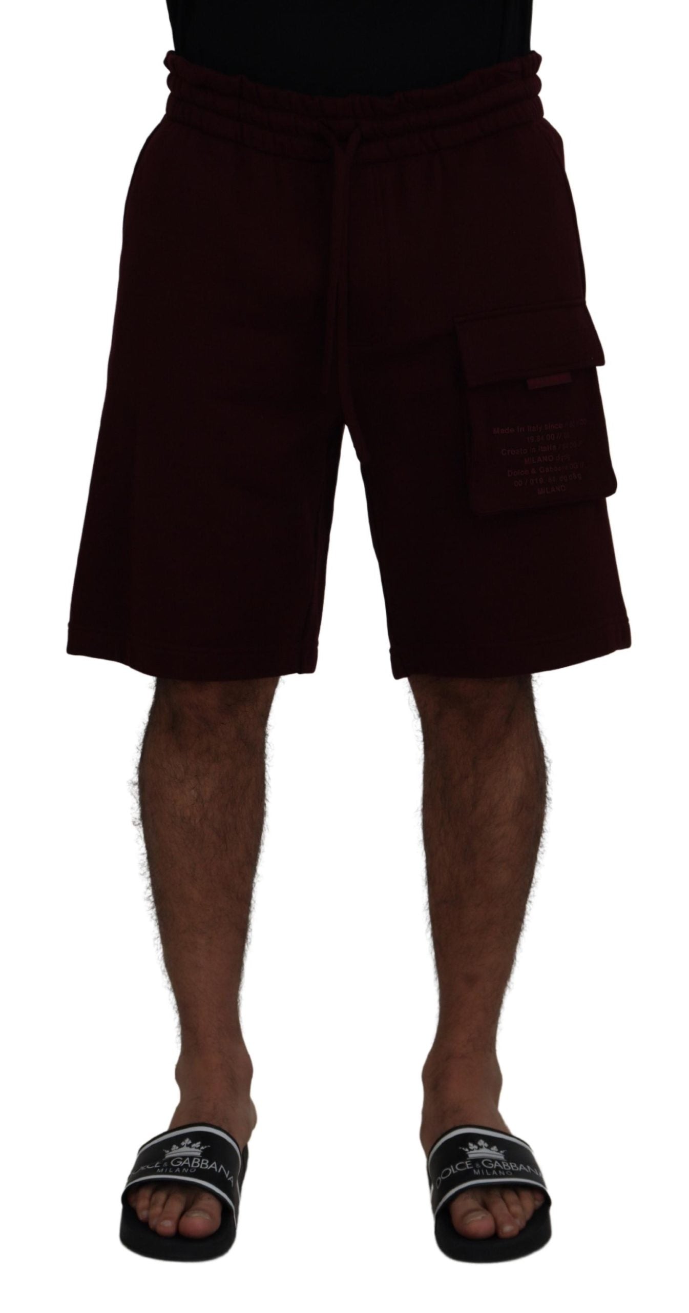 Dolce &amp; Gabbana Maroon Bermuda Cargo мъжки шорти