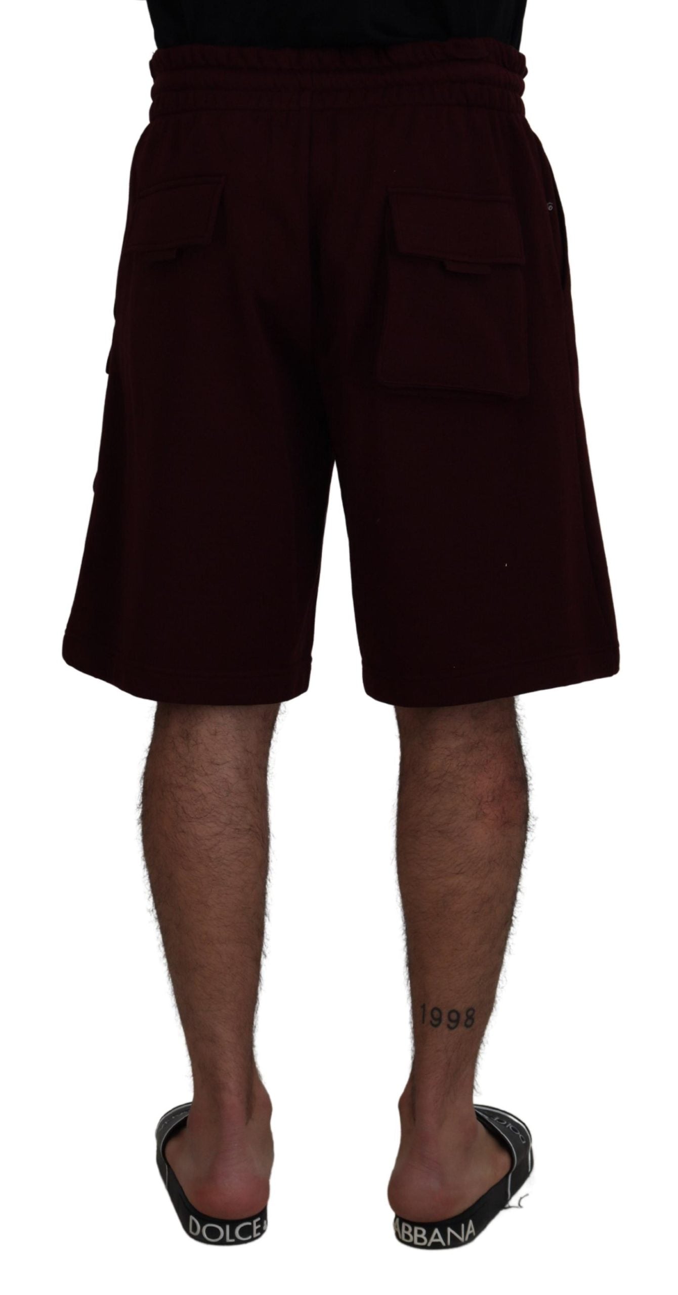 Dolce &amp; Gabbana Maroon Bermuda Cargo мъжки шорти