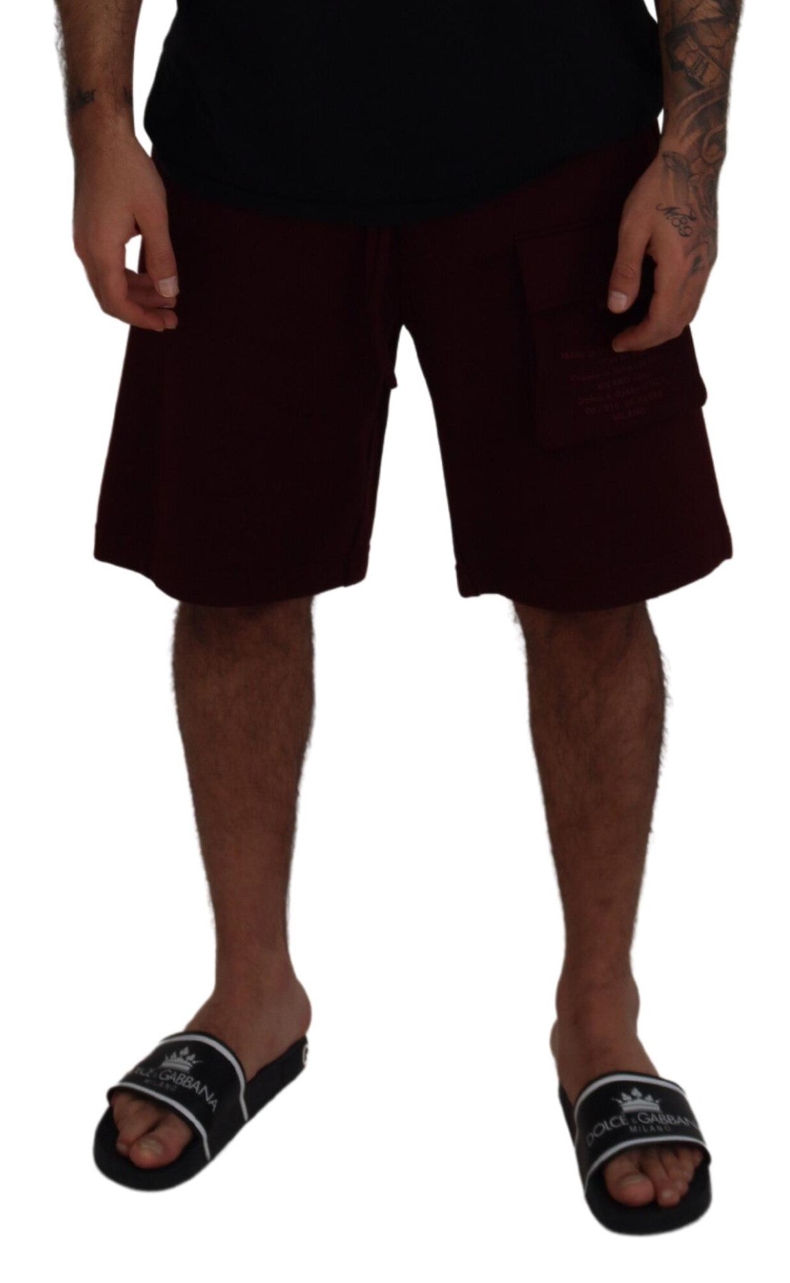 Dolce &amp; Gabbana Maroon Bermuda Cargo мъжки шорти