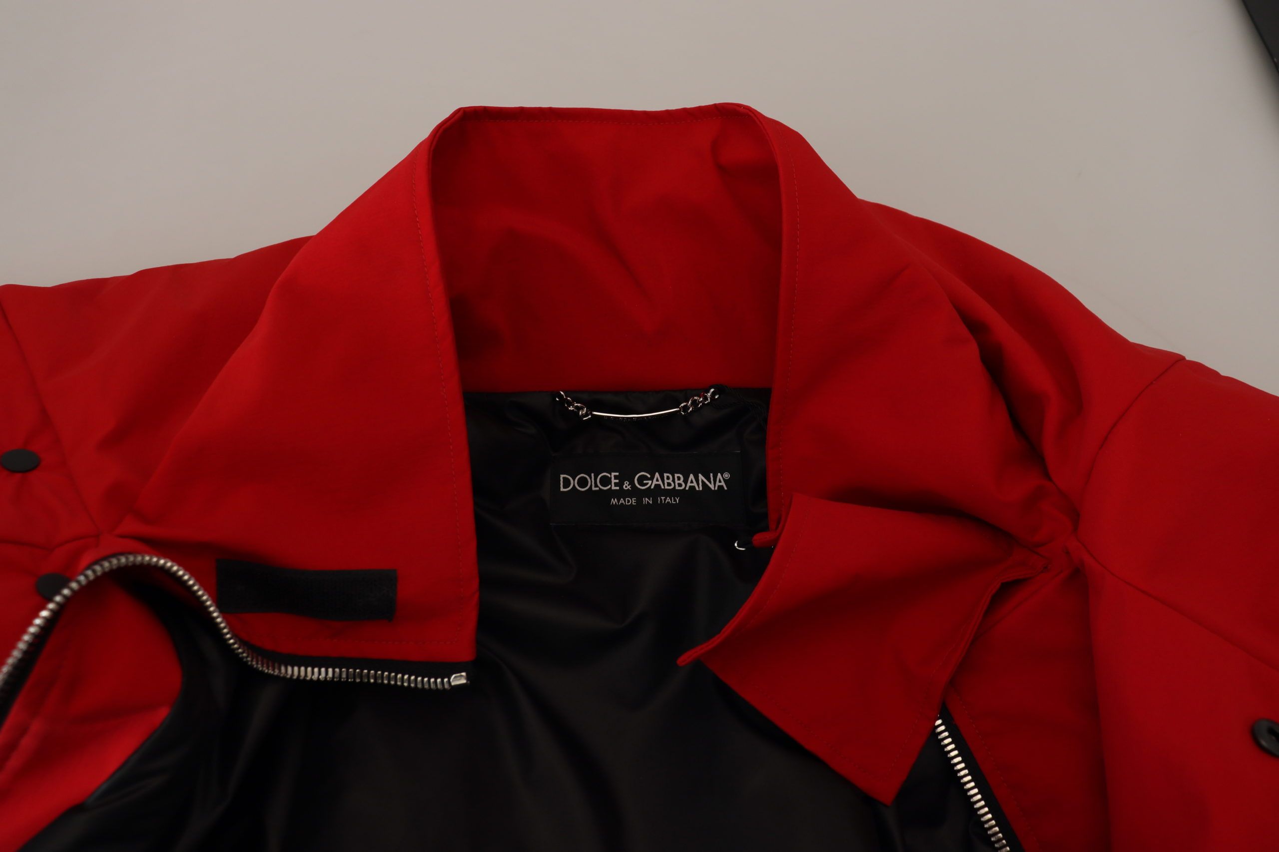 Dolce & Gabbana Sleek Red Lightweight Windbreaker Jacket