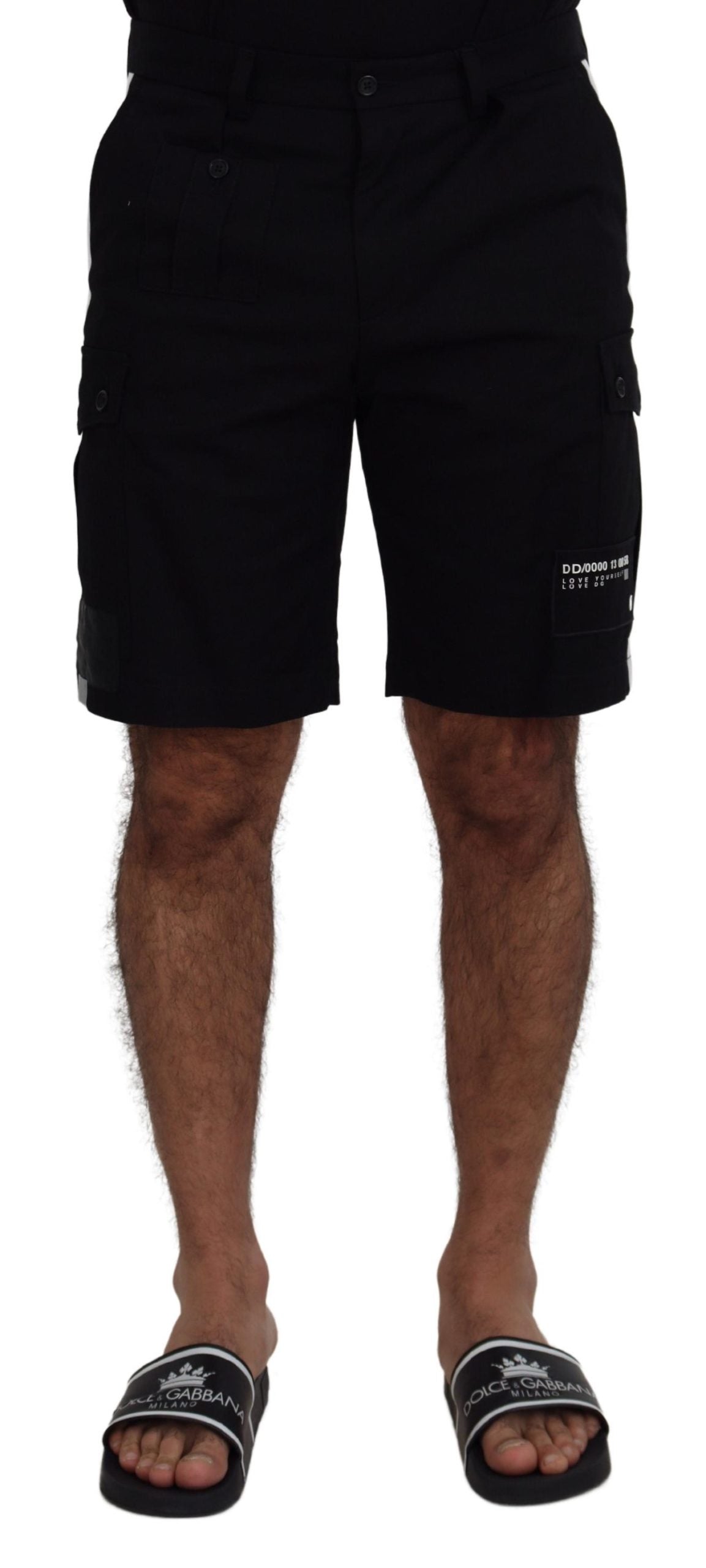 Dolce &amp; Gabbana Black Bermuda Cargo Casual Shorts