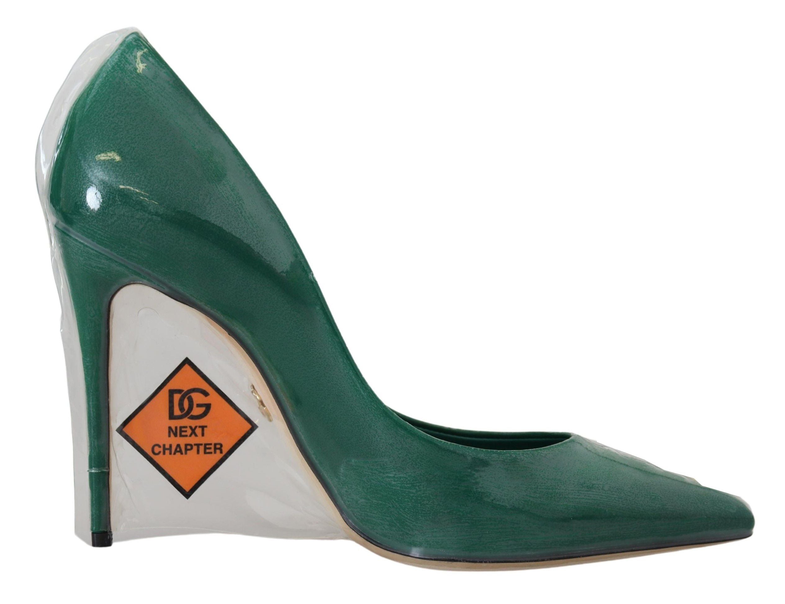 Dolce &amp; Gabbana Зелени кожени токчета Помпи Пластмасови обувки