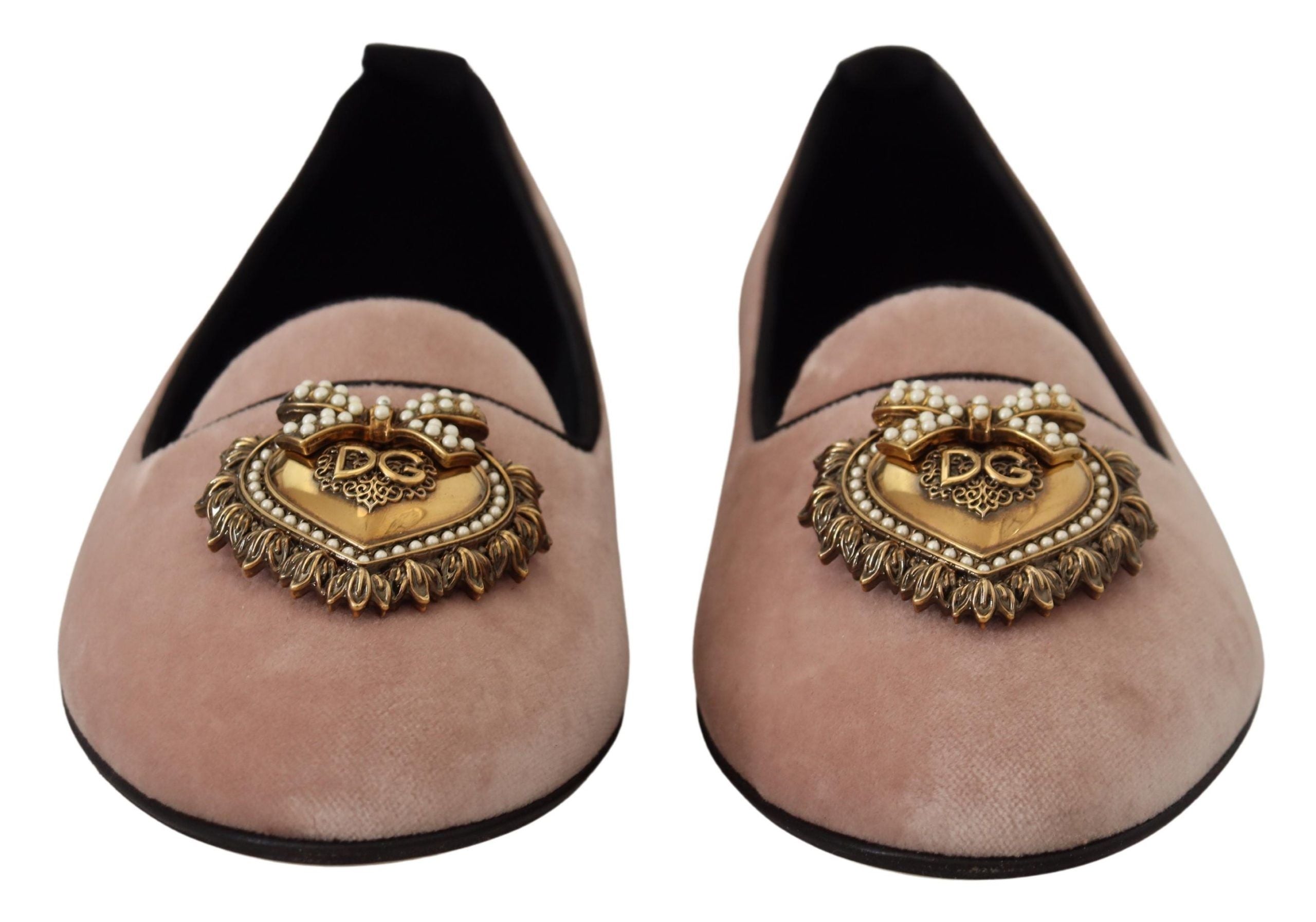 Dolce &amp; Gabbana розови кадифени мокасини с равни обувки