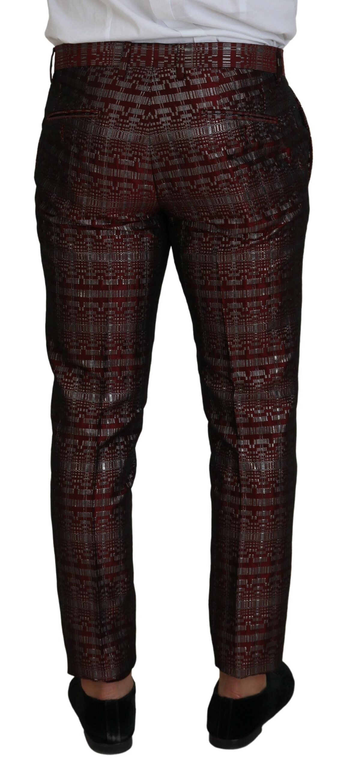 Dolce &amp; Gabbana Bordeaux Silver GOLD Slim Fit костюм