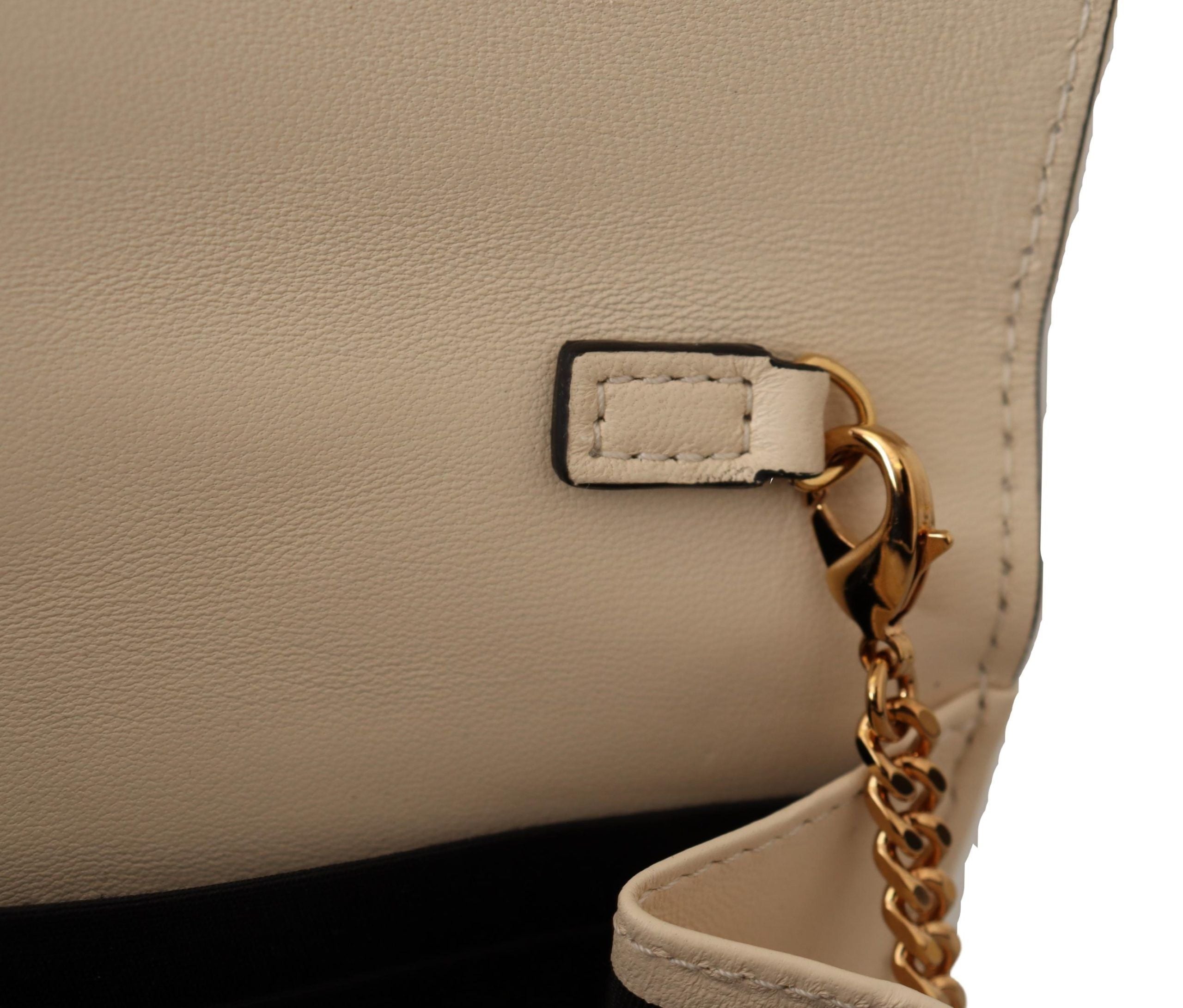 Versace Elegant White Nappa Leather Evening Shoulder Bag