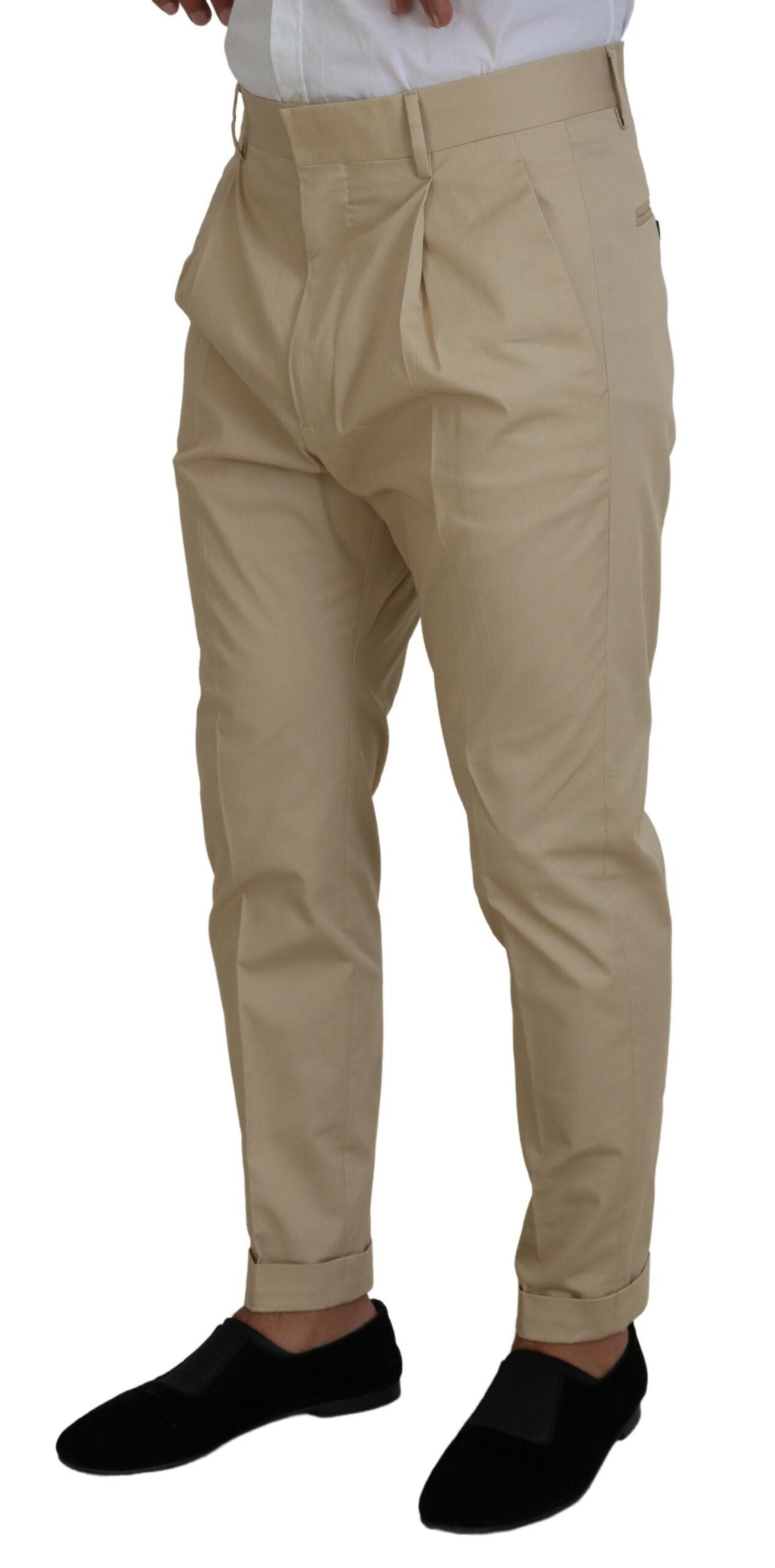 Dsquared² Beige Cotton Single Breasted 2 Piece CIPRO Suit
