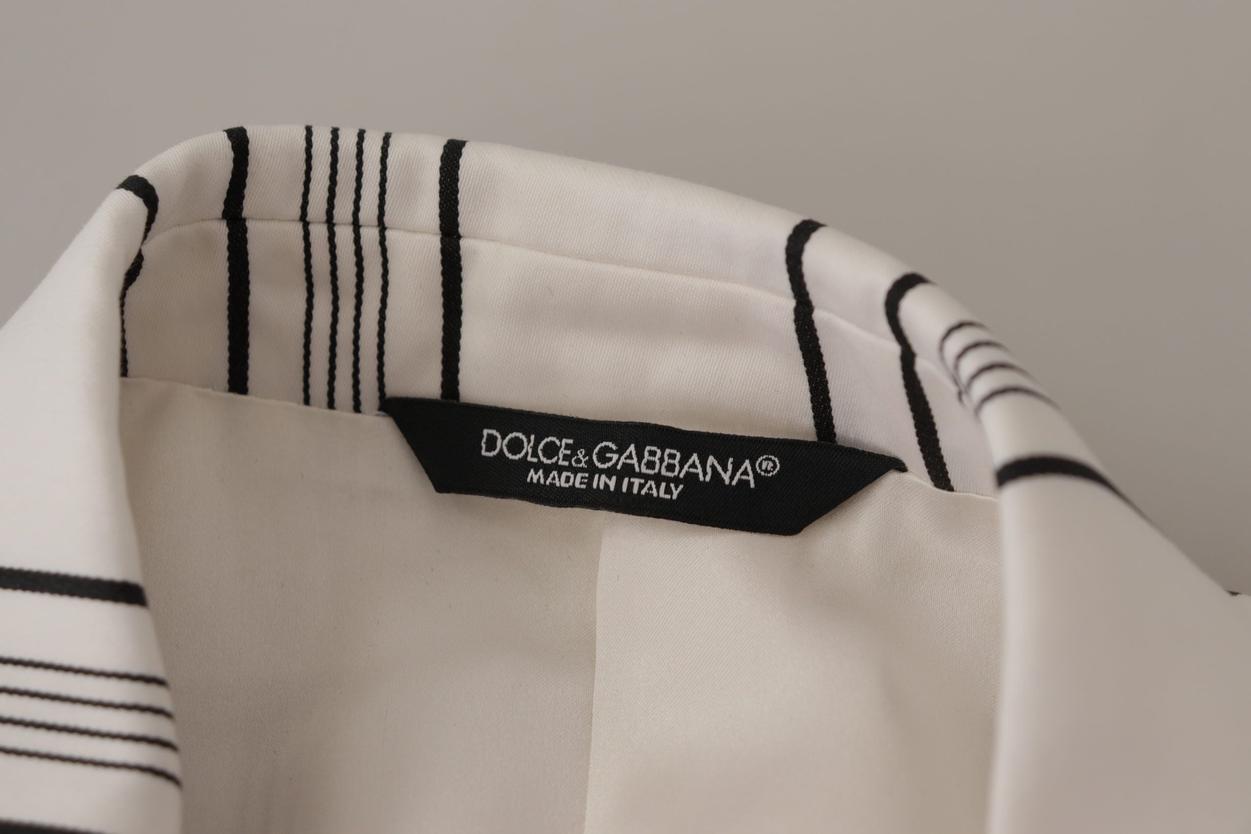 Памучен еднореден блейзър с бели райета Dolce &amp; Gabbana