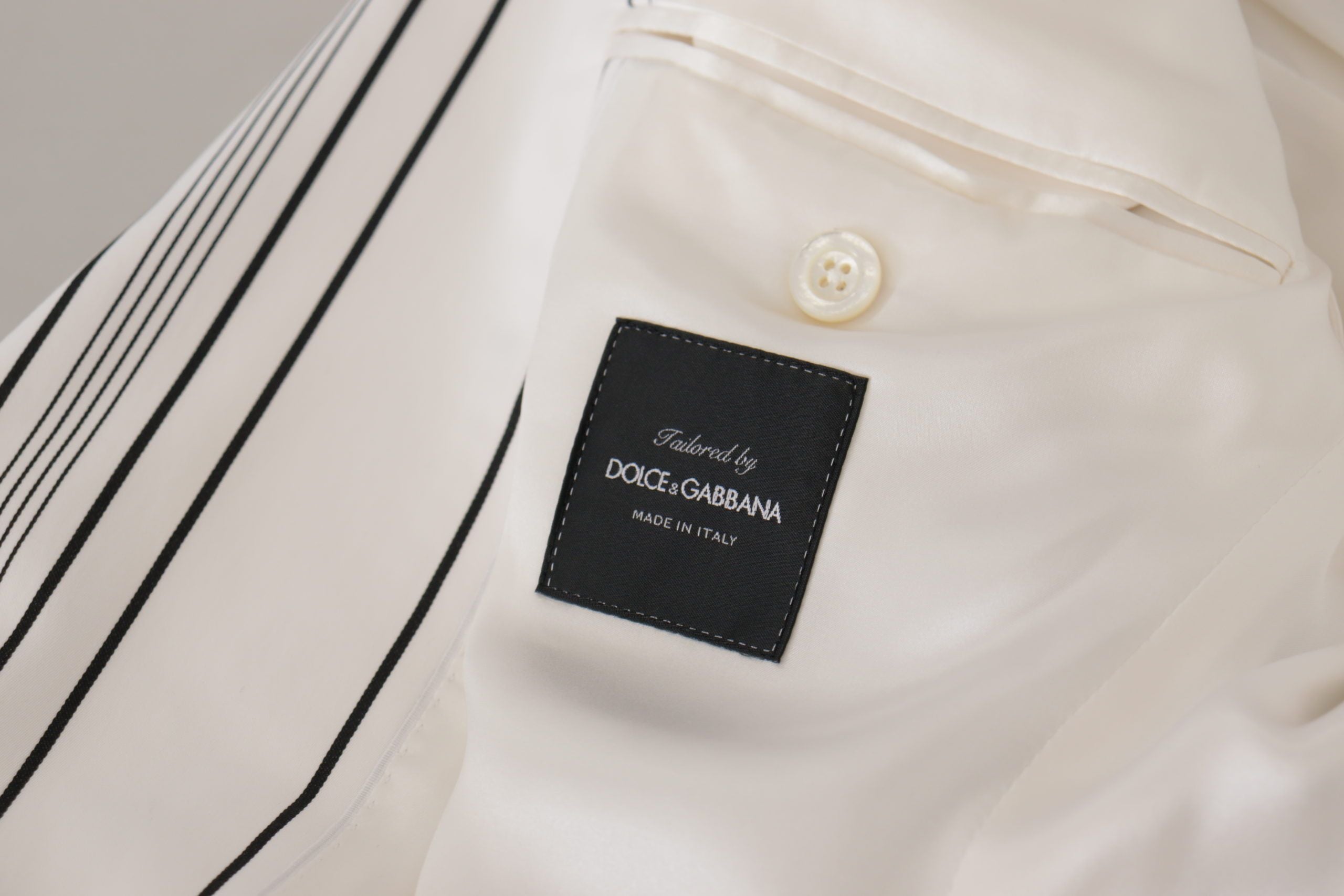 Памучен еднореден блейзър с бели райета Dolce &amp; Gabbana