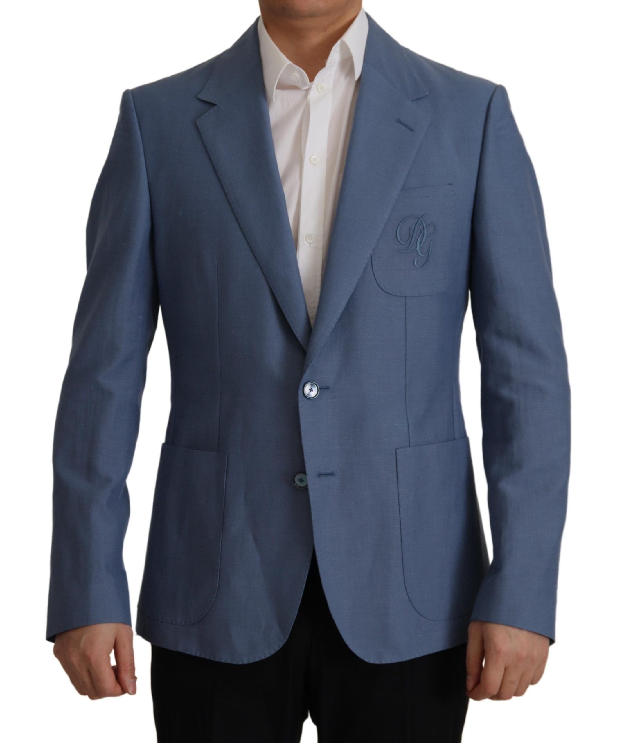 Синьо едноредно сако с лого Dolce &amp; Gabbana