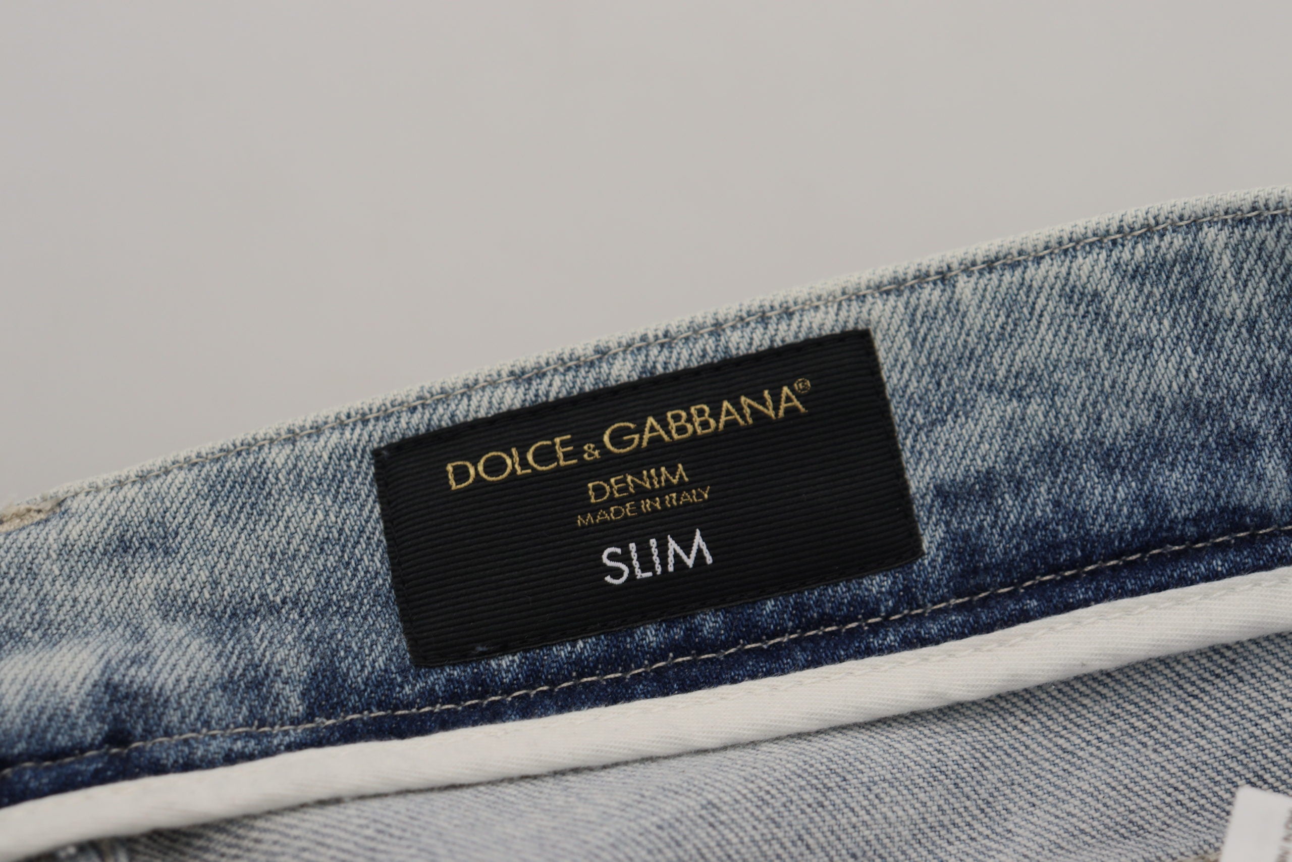 Dolce &amp; Gabbana Светло сини памучни дънки Slim Fit Denim