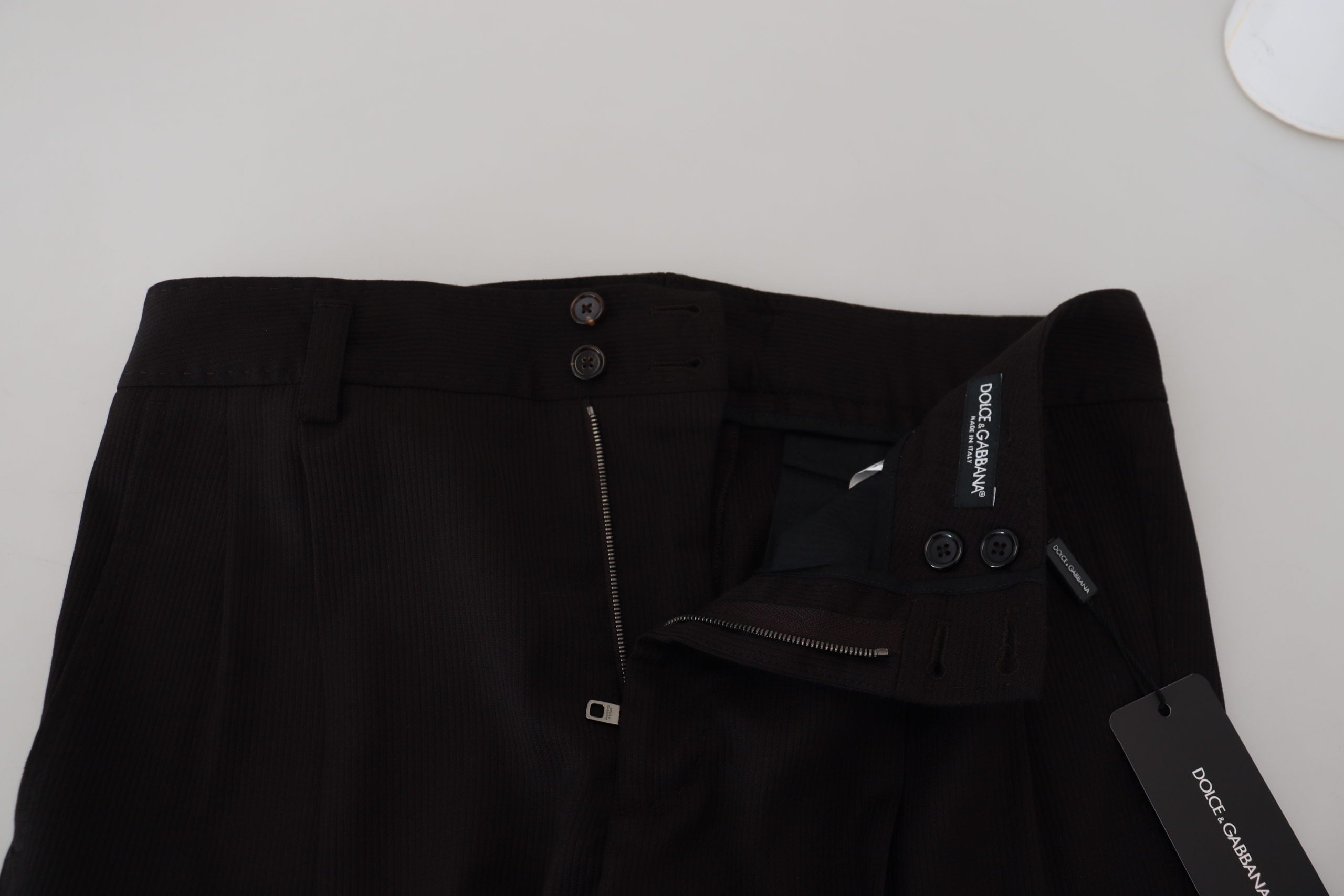 Мъжки официални панталони Dolce &amp; Gabbana, черни вълнени чино