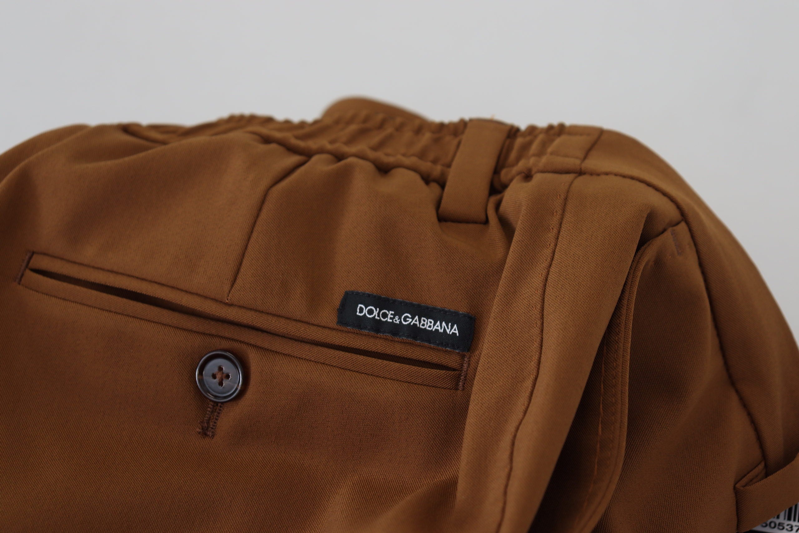 Dolce &amp; Gabbana кафяви вълнени тесни мъжки панталони Chino