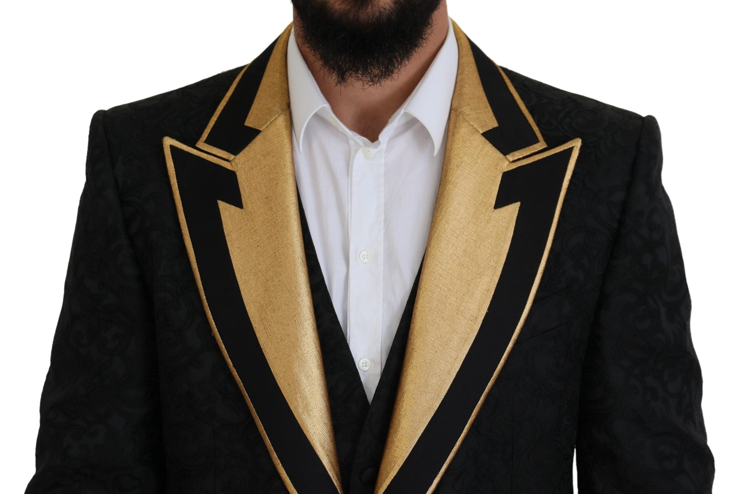 Dolce &amp; Gabbana Black Gold Fantasy Tuxedo Slim Fit костюм