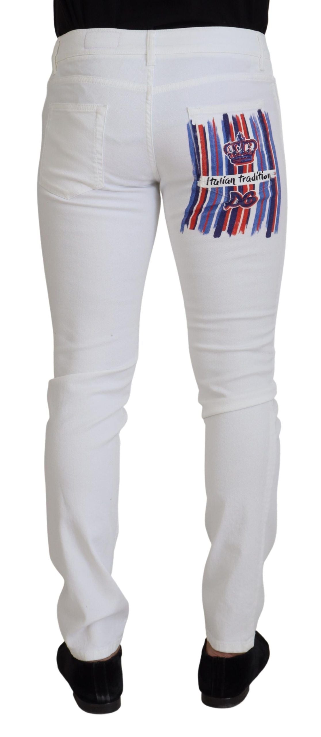 Dolce & Gabbana Elegant Slim Fit White Skinny Jeans