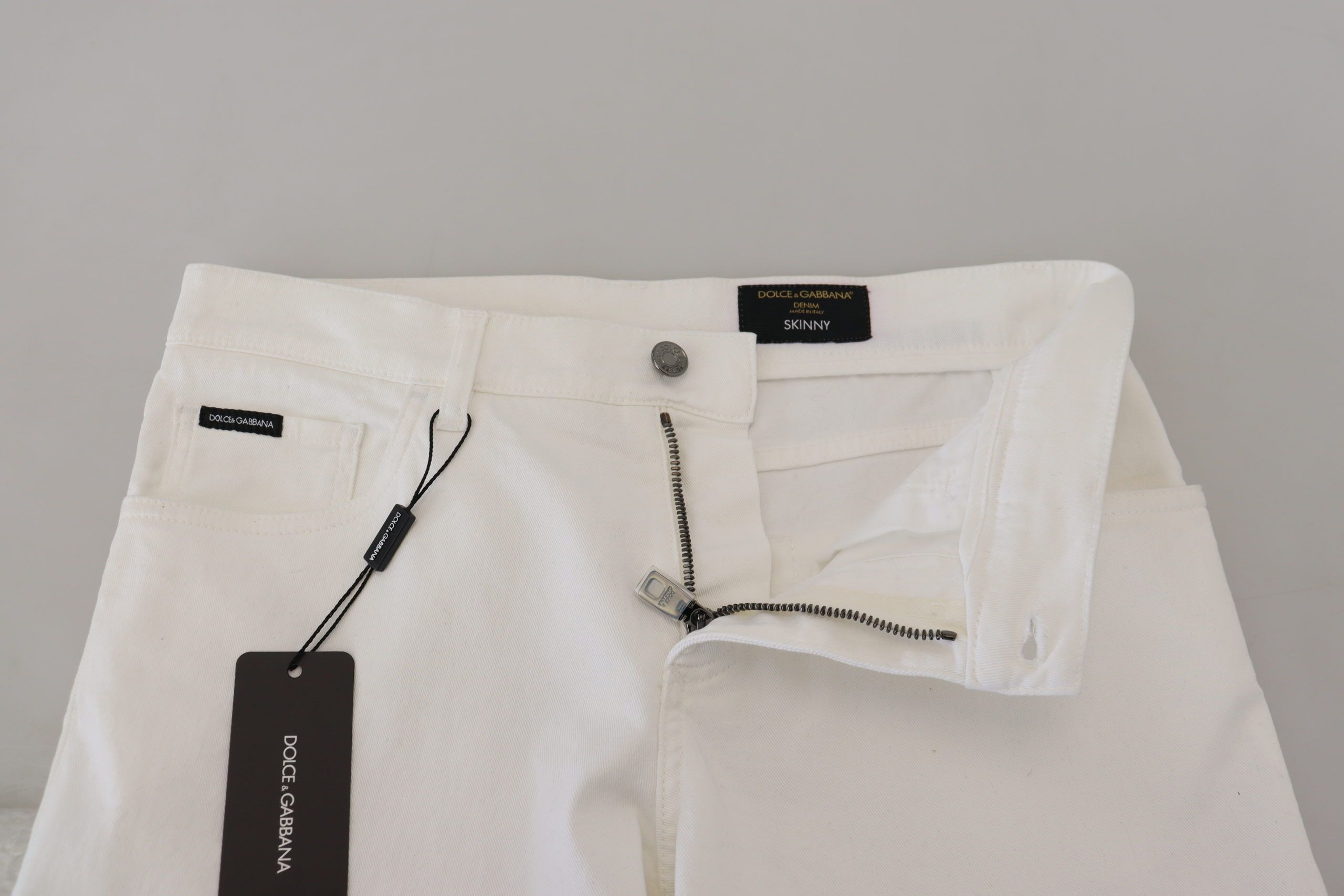 Dolce & Gabbana Elegant Slim Fit White Skinny Jeans