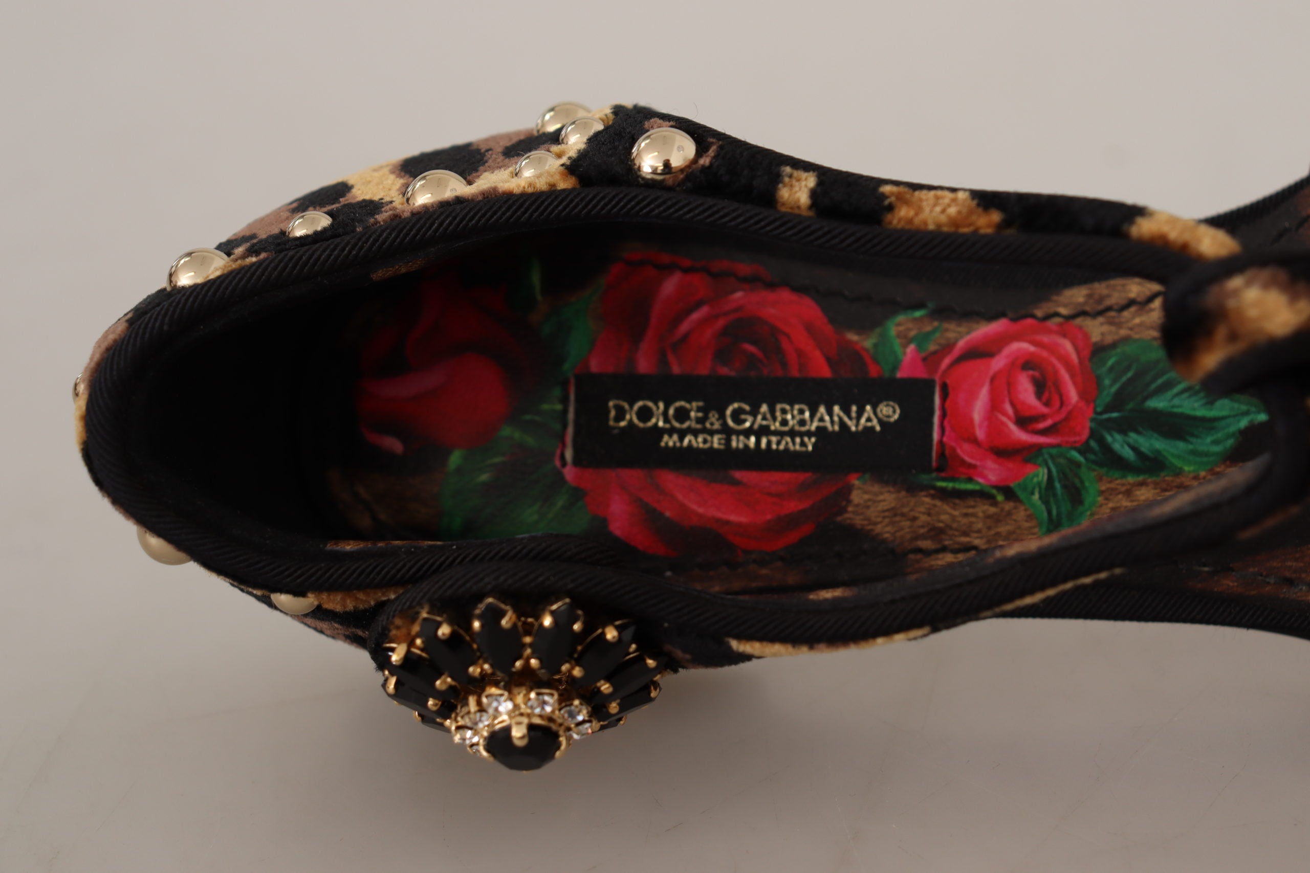 Dolce &amp; Gabbana кафяви обувки тип балерина, украсени с леопардов принт