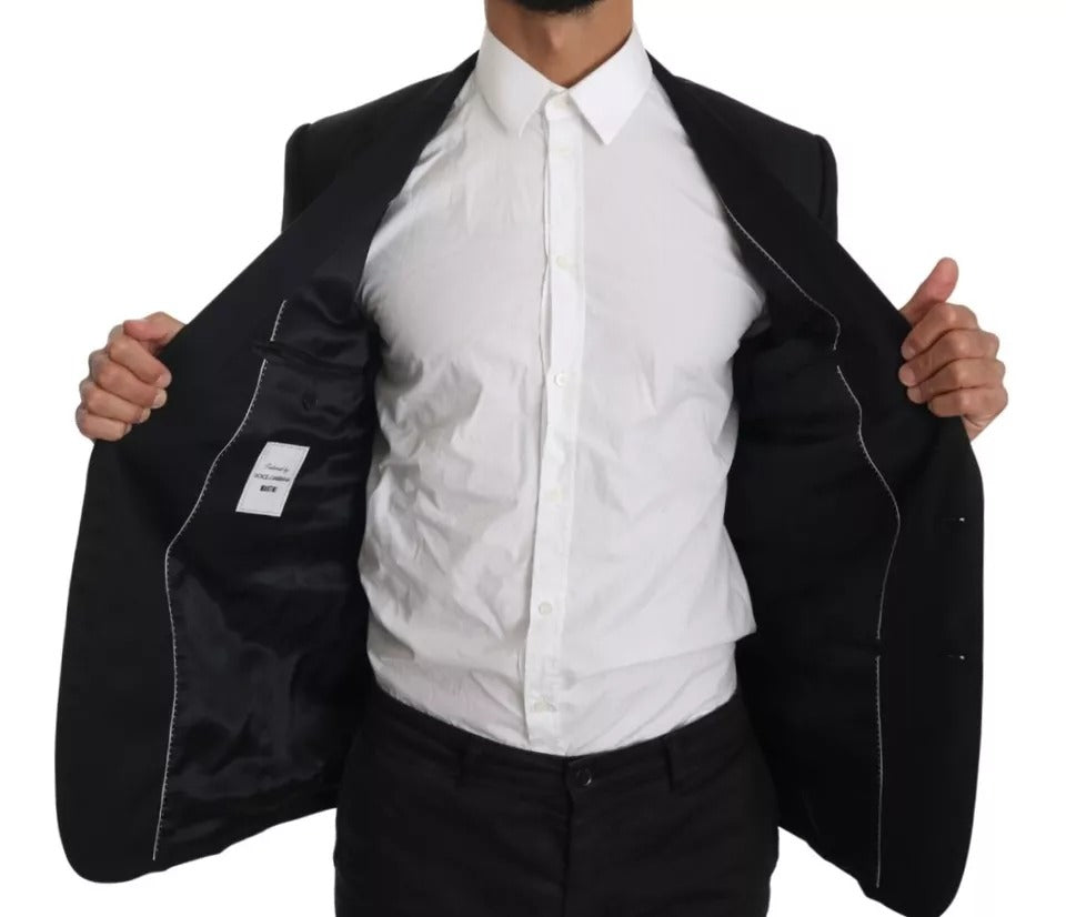 Dolce & Gabbana Black Slim Jacket Coat Blazer MARTINI
