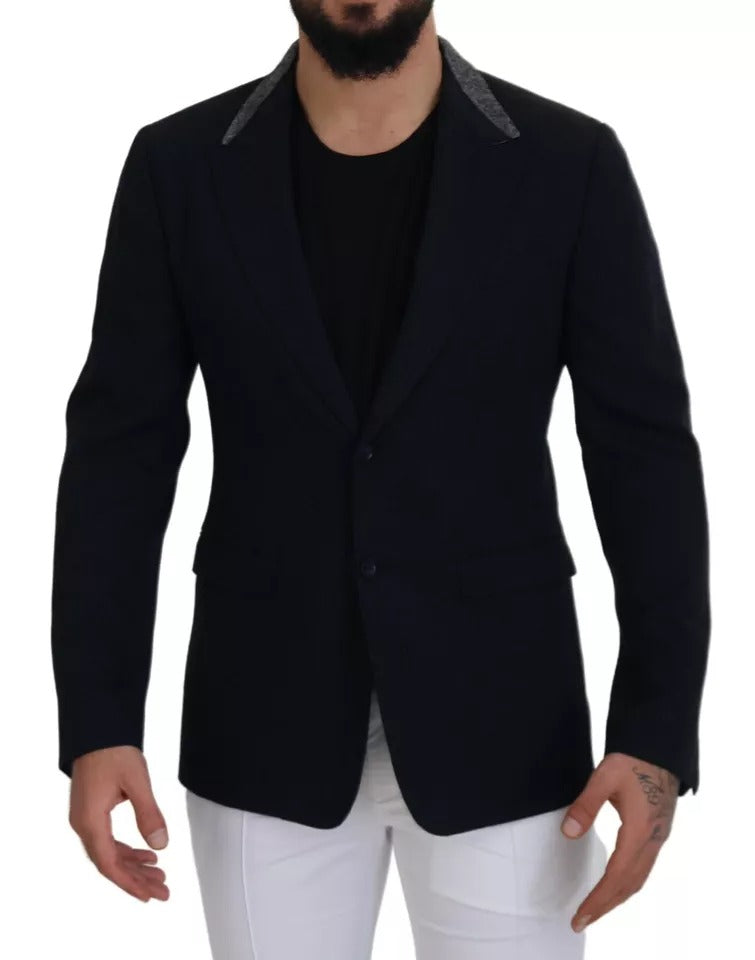 Dolce & Gabbana Black Wool Single Breasted Tuxedo Blazer