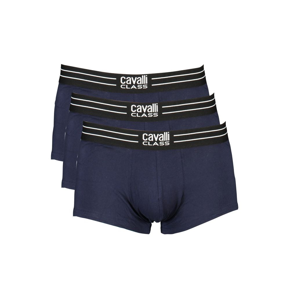 Cavalli Class Blue Cotton Underwear