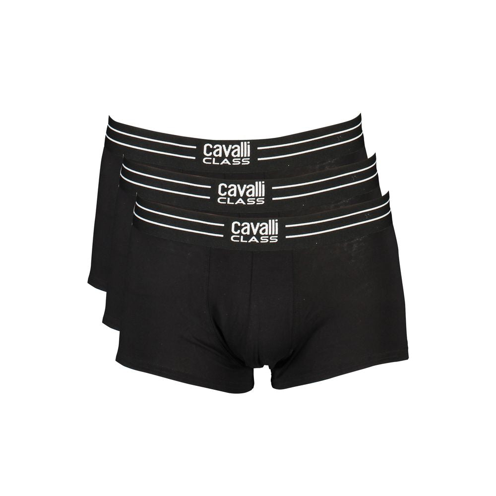 Cavalli Class Black Cotton Underwear