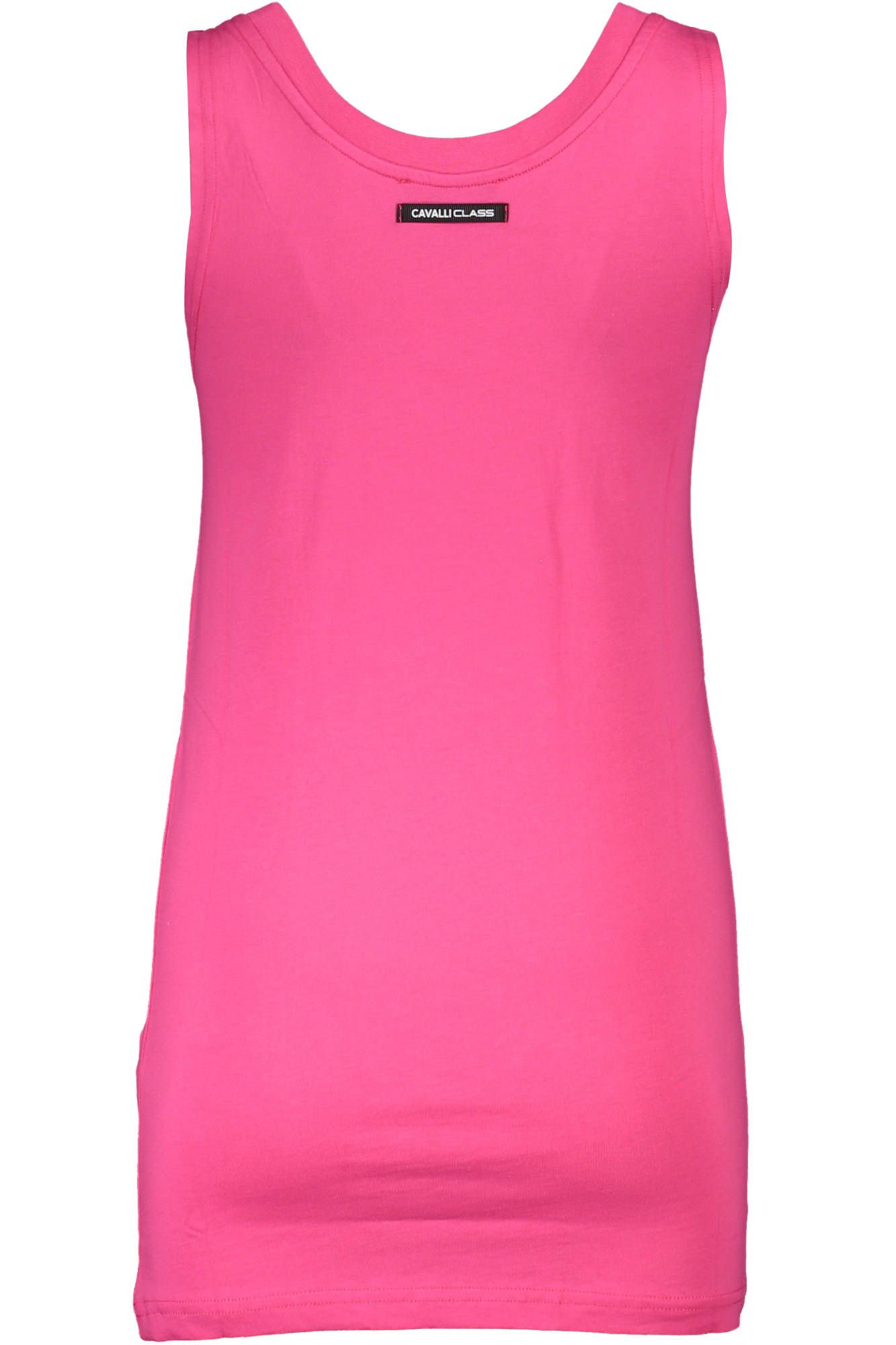 Cavalli Class Chic Pink Printed Tank Top with Logo