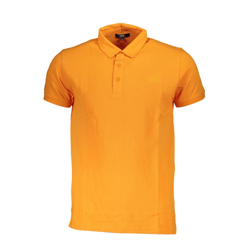 Cavalli Class Orange Cotton Polo Shirt